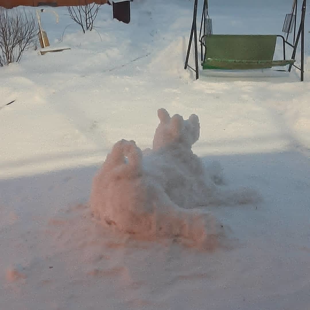 Snow inspires - My, Snow, Snow figures, Winter, Cold, Trowel, Winter fun, Longpost