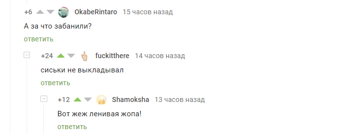 Бан - Скриншот, Бан, Лень, Комментарии на Пикабу