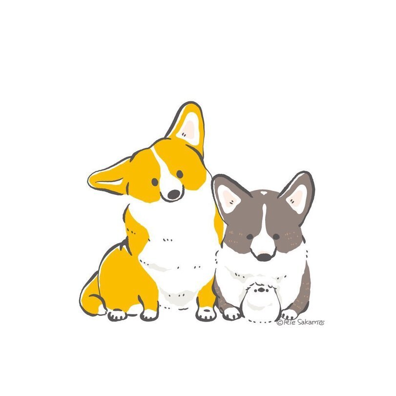 Tits - Art, Drawing, Long-tailed, Corgi, Longpost, Dog