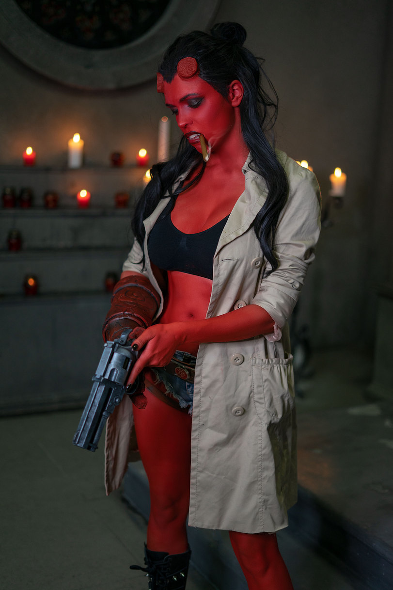 Cosplay HellBoy(HellGirl) - Octokuro, Cosplay, Hellgirl, Longpost, Rule 63, Hellboy