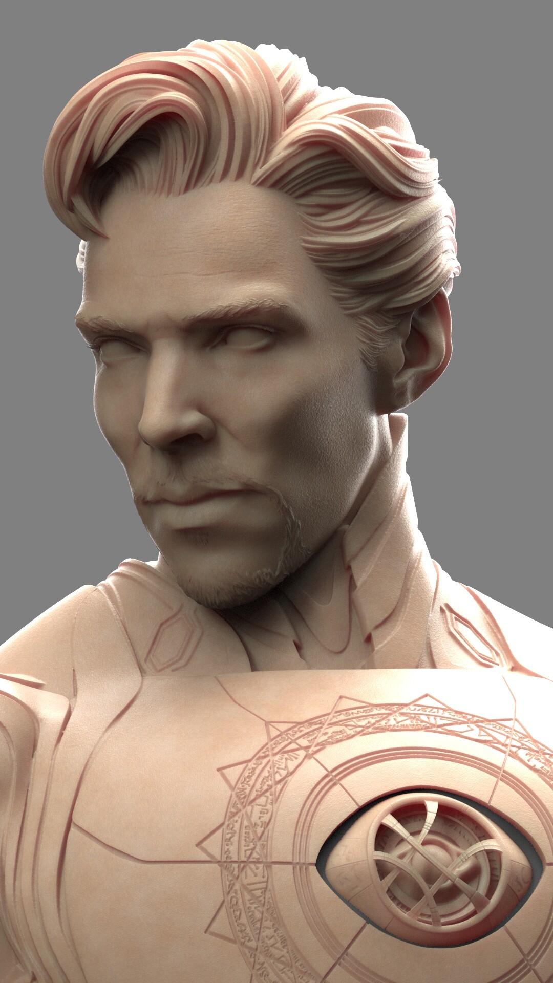 Iron Strange. Figurine for 3D printing - My, 3D, Marvel, iron Man, Doctor Strange, Benedict Cumberbatch, Zbrush, Keyshot, Longpost