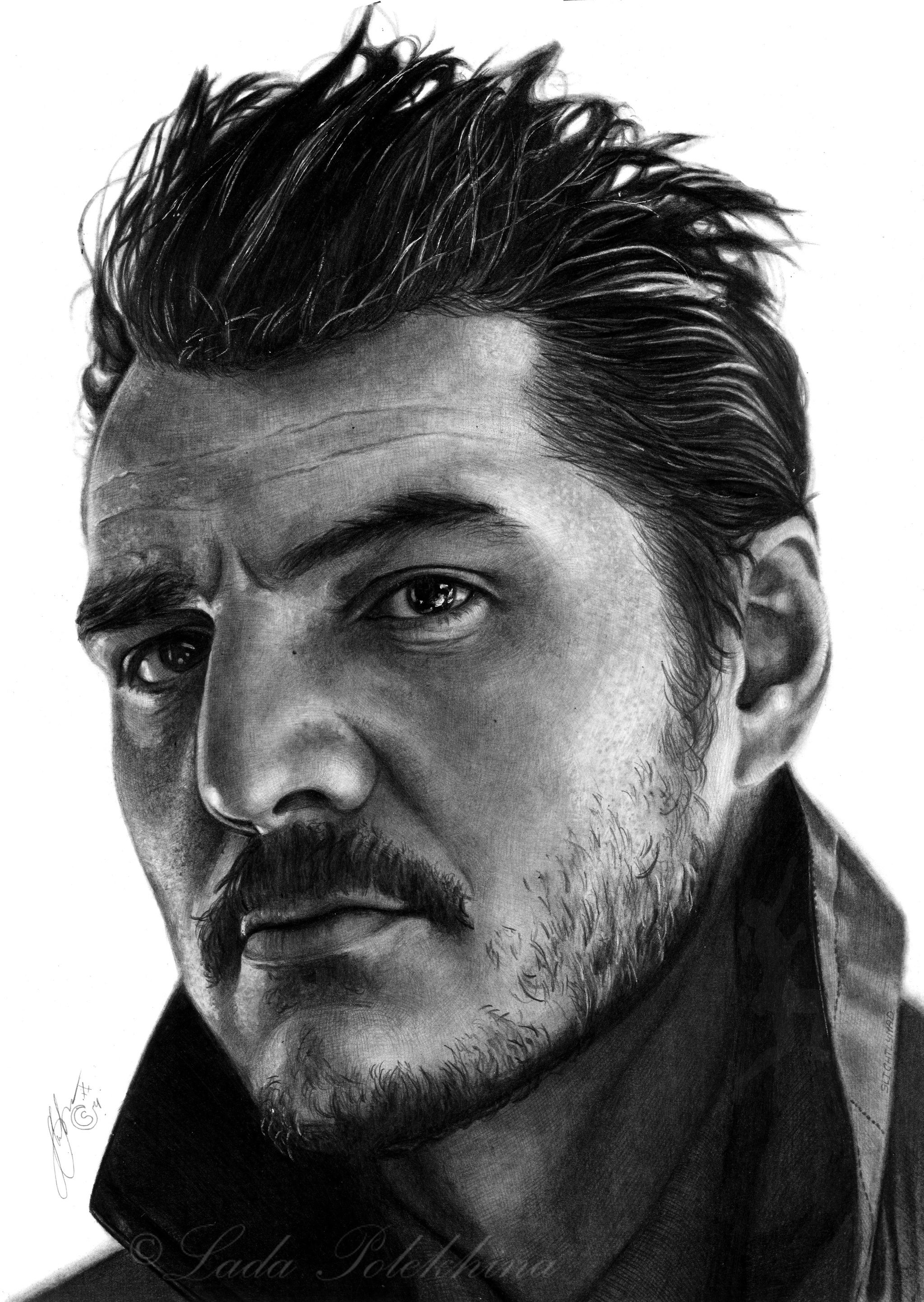 Portrait with a simple pencil. Pedro Pascal - My, Portrait, Pencil drawing, Graphics, Pedro Pascal, Celebrities, Actors and actresses