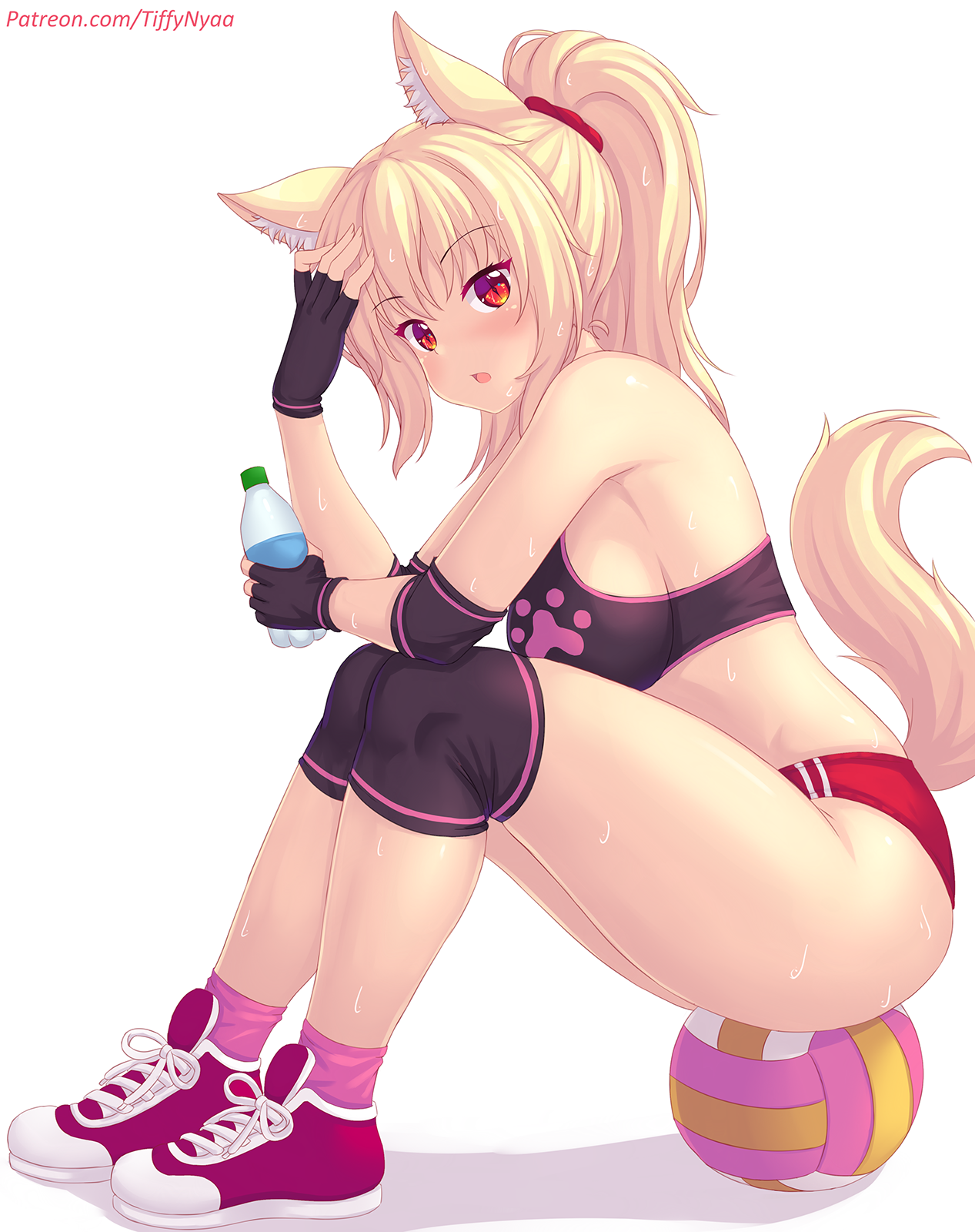 It's time to start preparing for the summer) - NSFW, Anime art, Anime, Tiffy, Fastrunner2024, Animal ears, Hand-drawn erotica