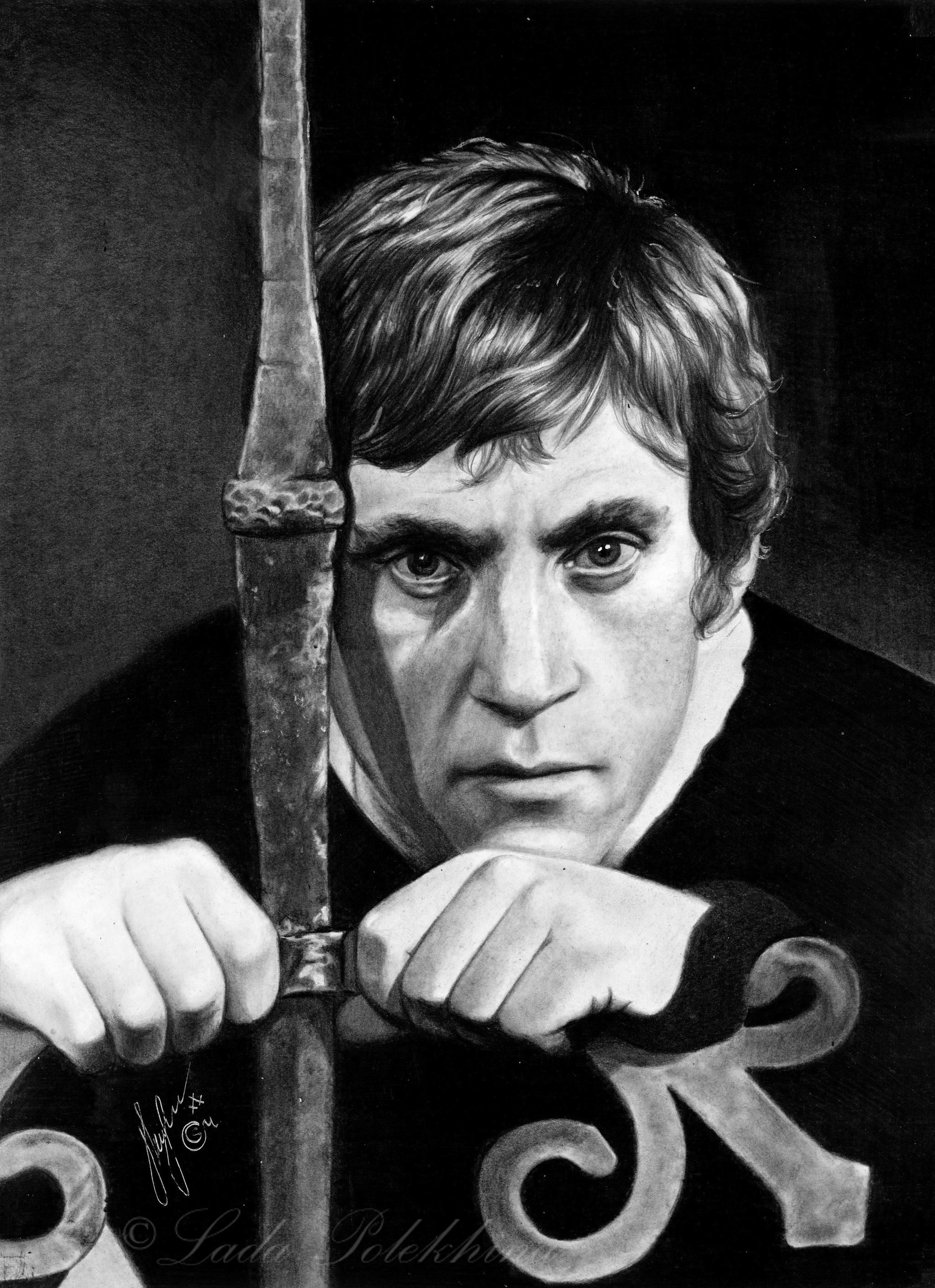 Post #7979393 - My, Portrait, Drawing, Pencil drawing, Graphics, Vladimir Vysotsky, Hamlet, The singers, Поэт, Celebrities, Musicians