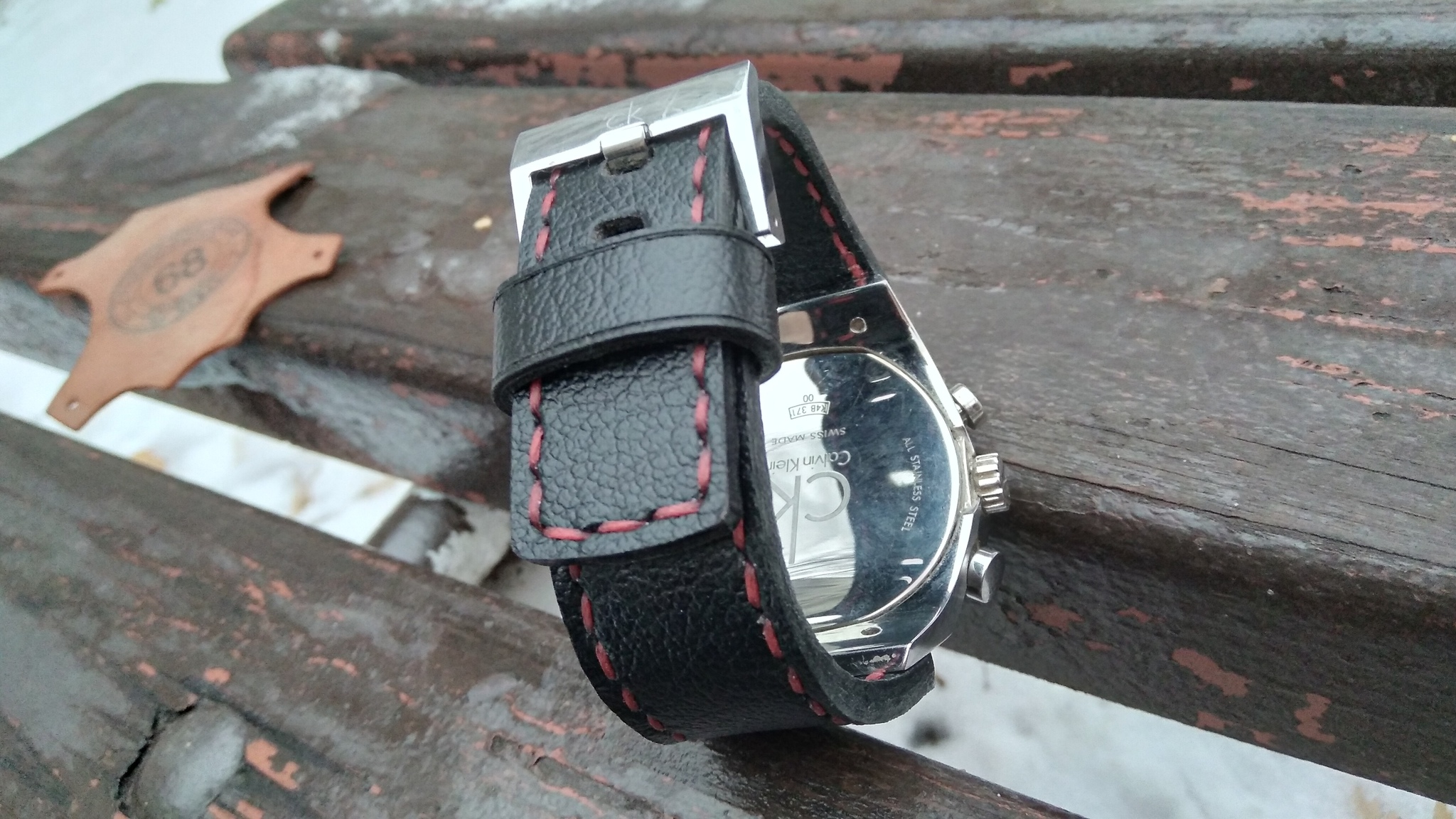 Handmade watch strap calvin klein - Моё, Рукоделие с процессом, Изделия из кожи, Ручная работа, Ремешок, Хобби, Ремень, Кожа, Часы, Наручные часы, Умные часы, Длиннопост