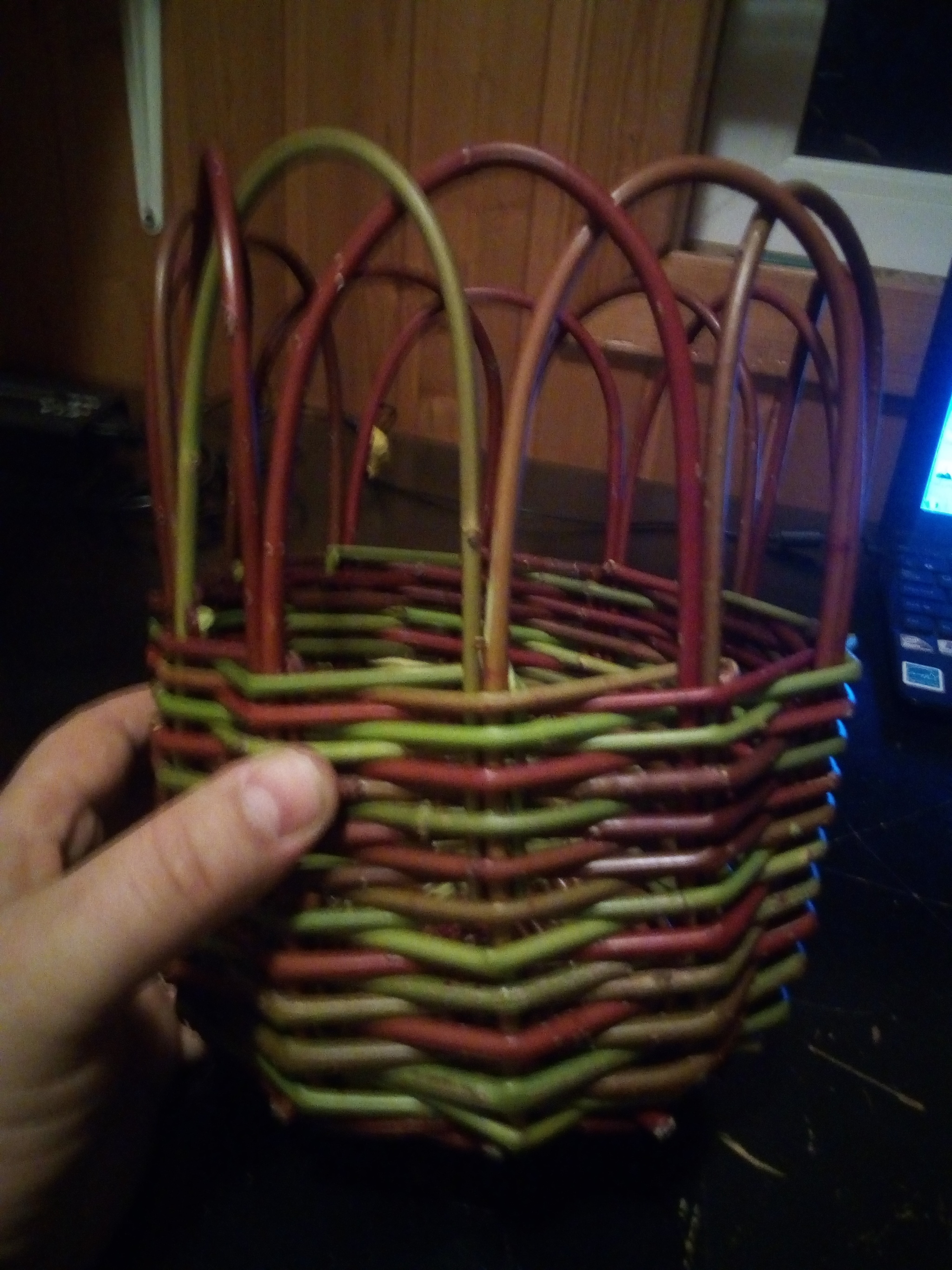 The sticks are so bent - My, Longpost, Needlework without process, Vase, Basket, Weaving