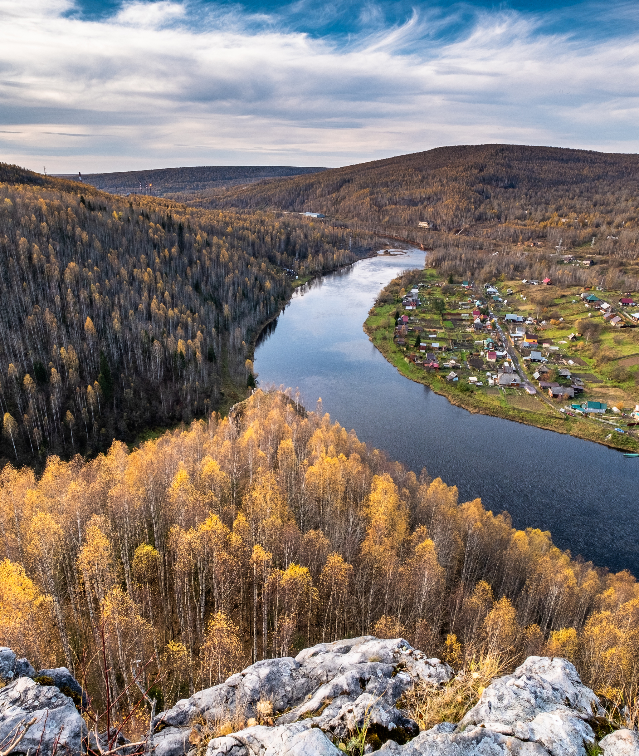On the top of the cliff - My, Autumn, River, Perm Territory, View, Панорама