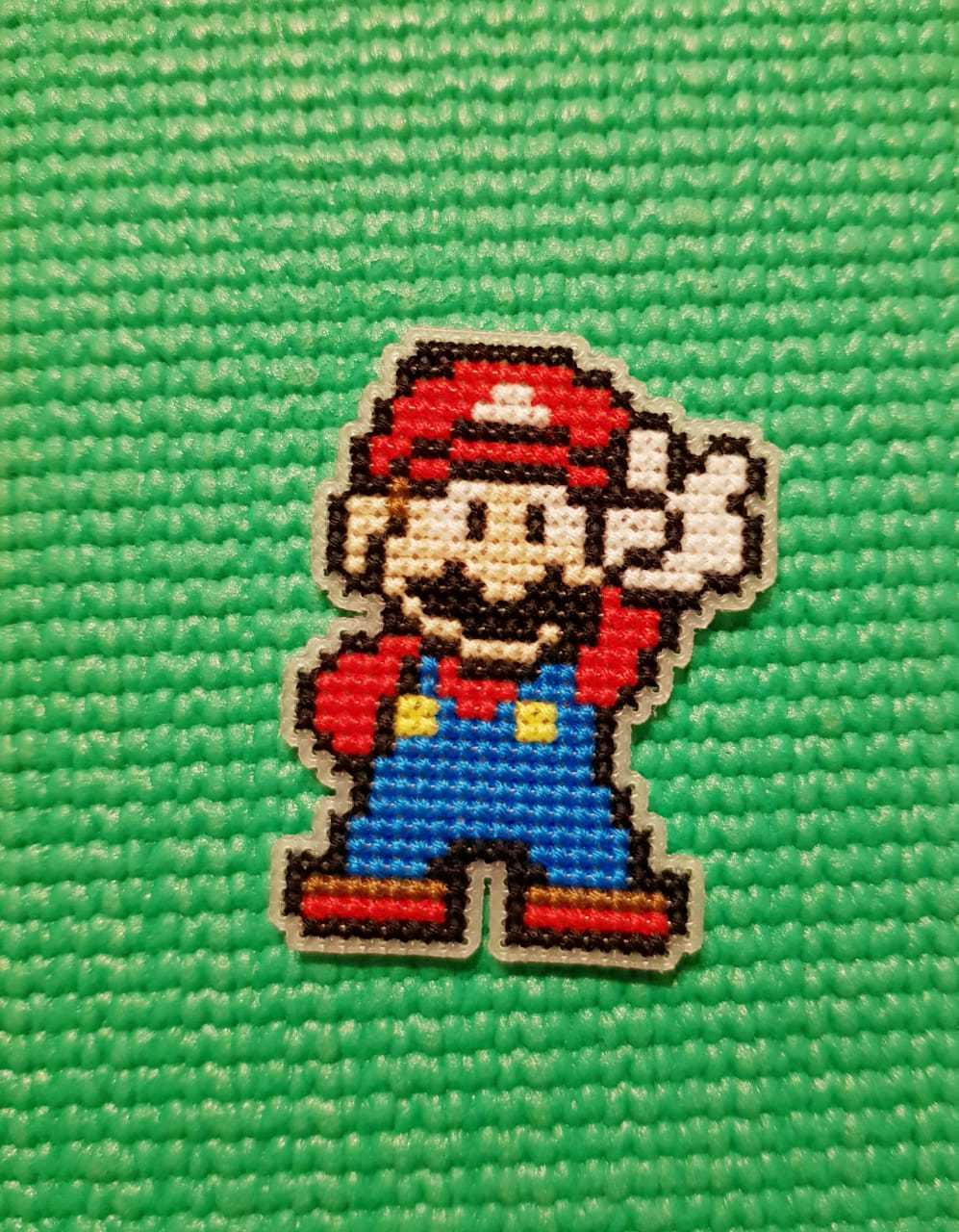 Dedicated to Mario fans - My, Needlework, Needlework without process, Cross-stitch, Mario, Longpost