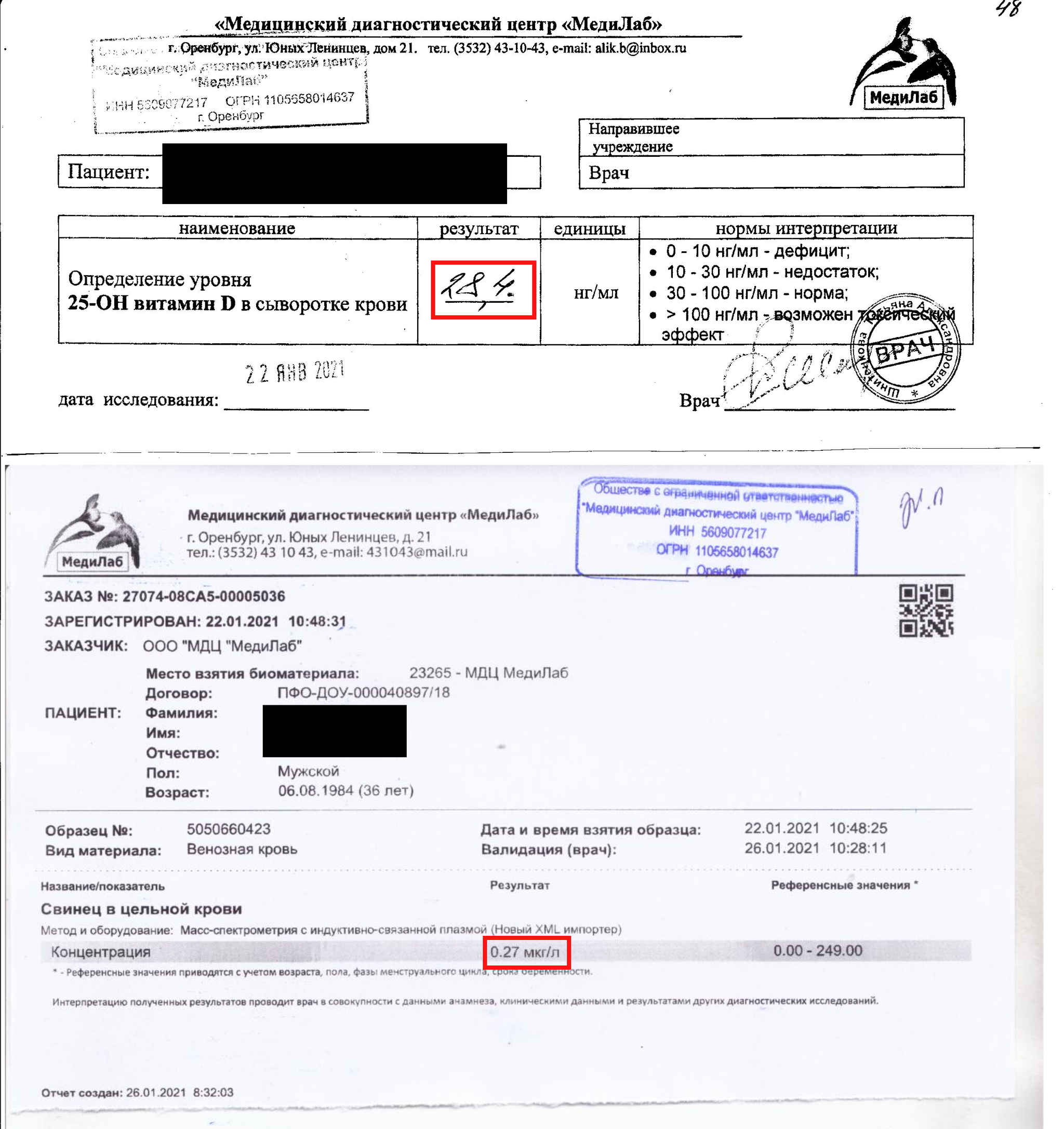 Blood test results. Advice required - My, Blood test, Lead, Vitamin D, Longpost