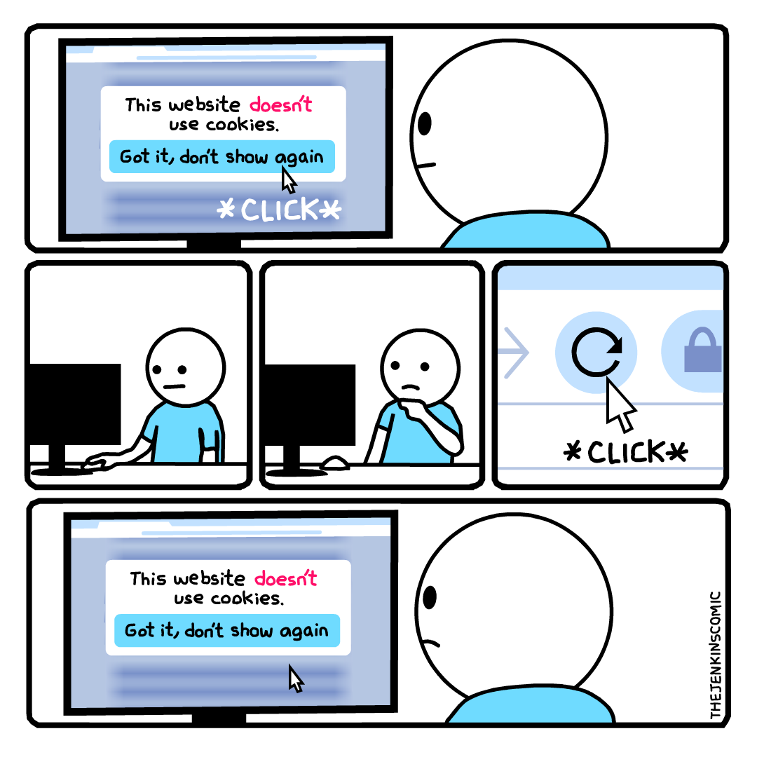 In a parallel universe - Notification, Site, IT humor, Cookie