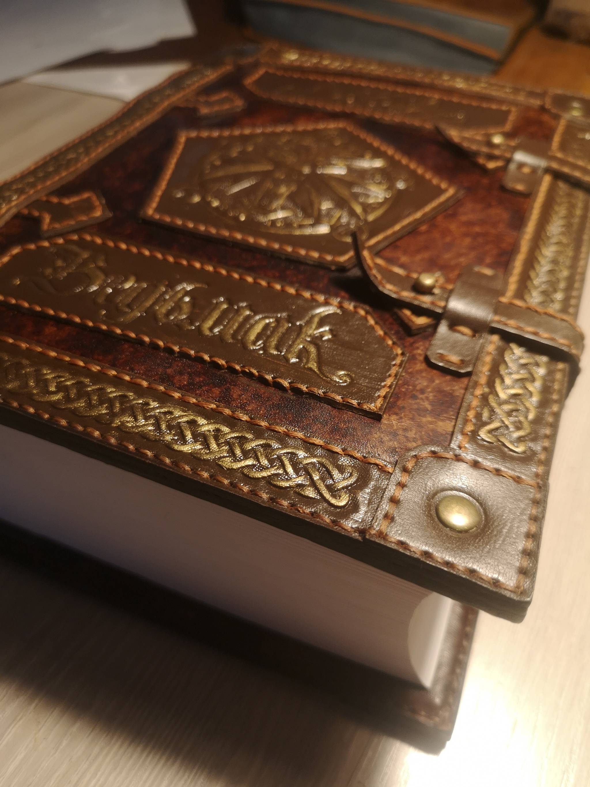 Leather cover for the book The Witcher - My, Witcher, Cover, Natural leather, Longpost, Leather products, Needlework without process, Embossing on leather, Leather craft