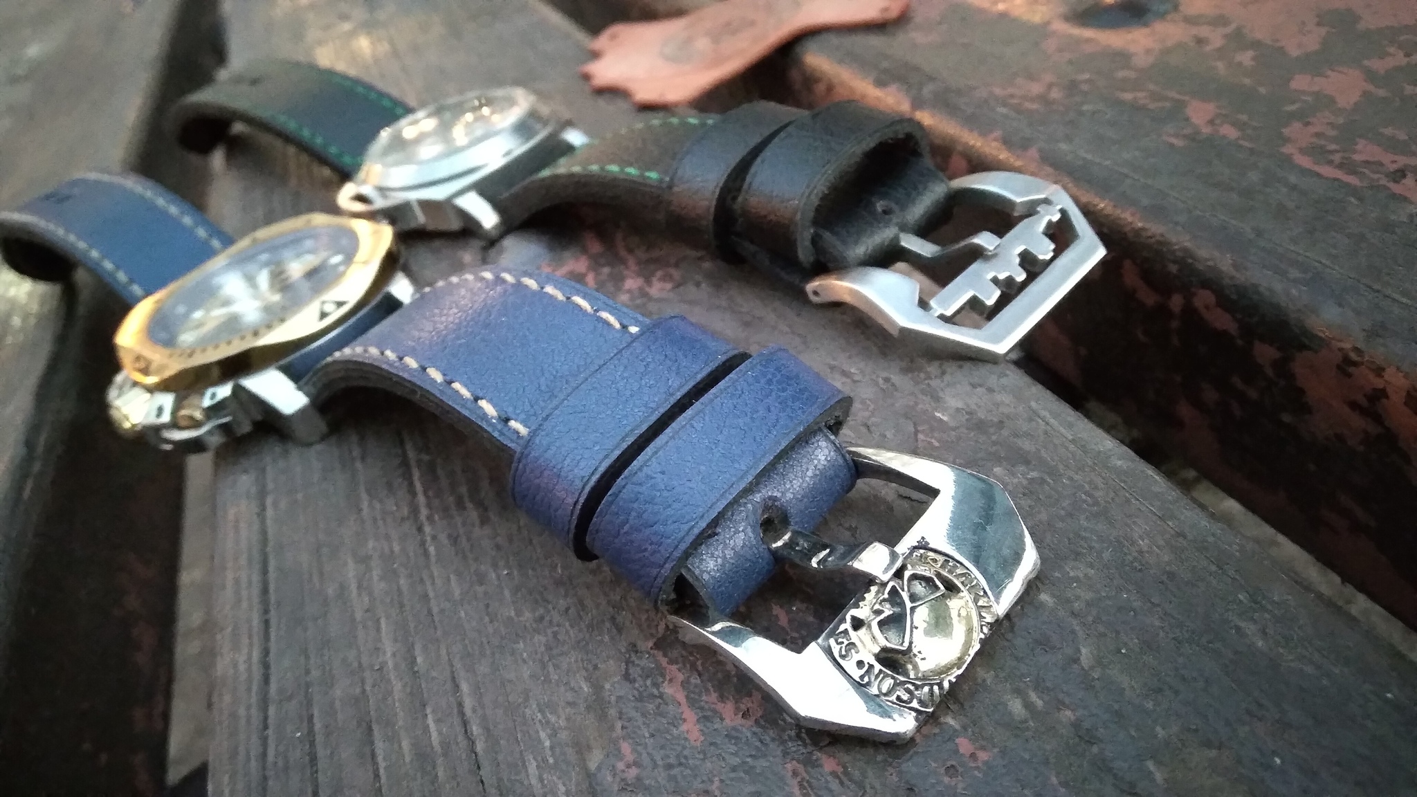 Swiss Legend and Homaz Panerai watch strap. Interesting buckles - My, Needlework with process, Leather products, Strap, Panerai, Lightning Clock, Mechanism, Clock, Wrist Watch, Leather, With your own hands, Handmade, Belt, Smart watch, Mechanical watches, Hobby, Longpost