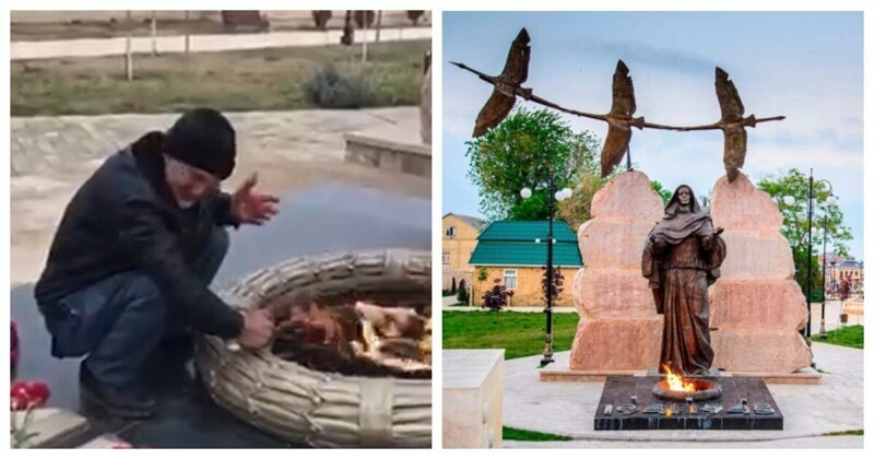 “You can even have chicken”: a Dagestani man fried shish kebab at the Eternal Flame and was caught - Derbent, Eternal flame, Vandalism, Negative, Video, Longpost, Dagestan