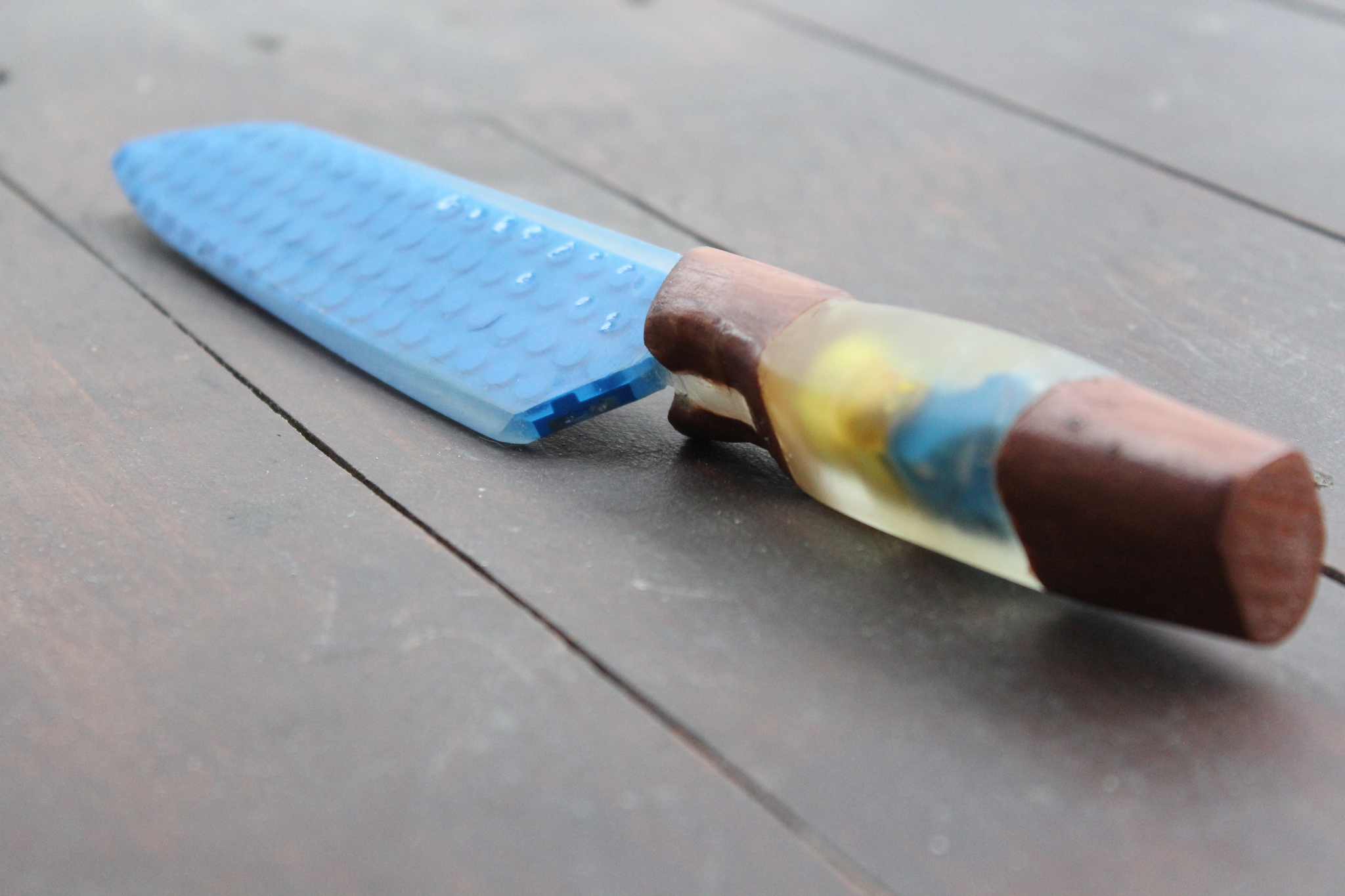 Knife made of LEGO and epoxy resin - My, Lego, Knife, Epoxy resin, With your own hands, Video, Longpost