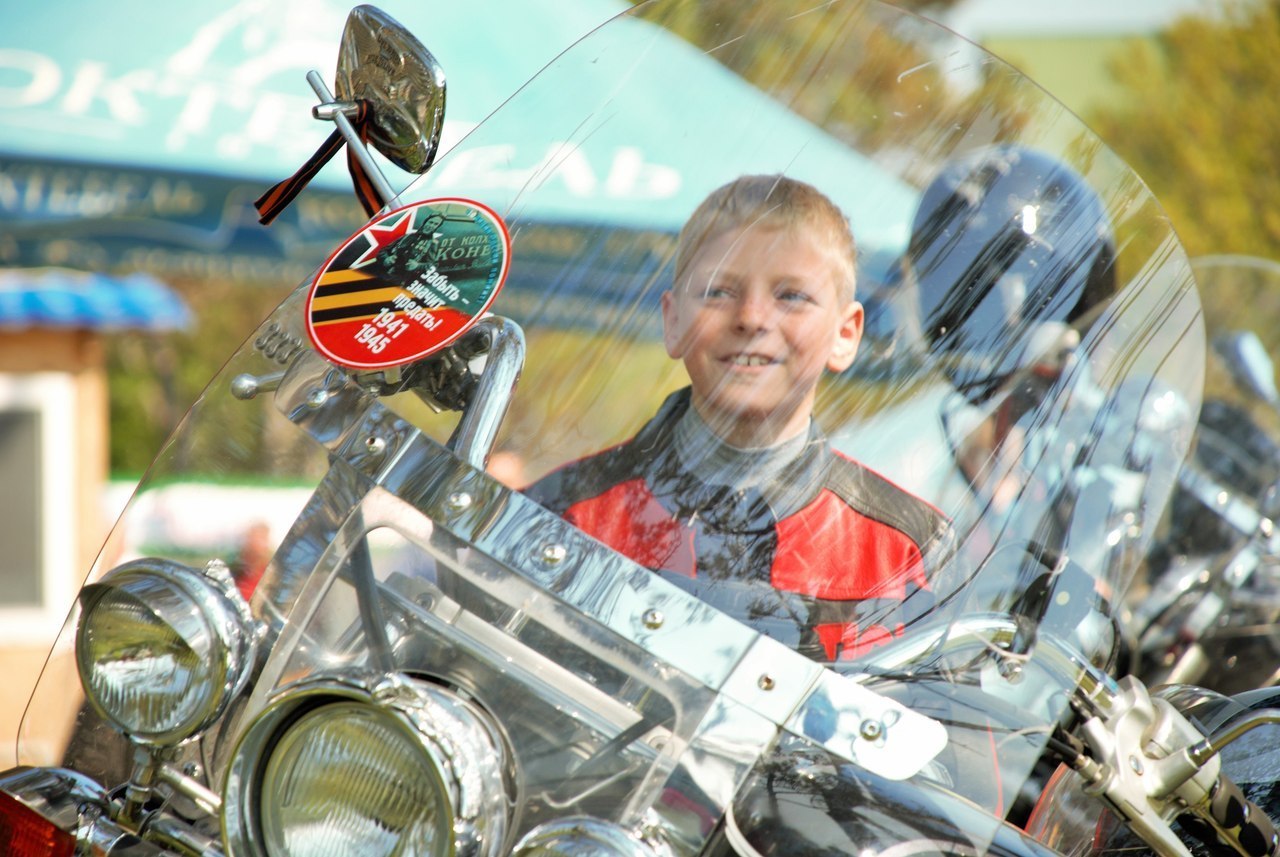 Motorcycle games with children)) - My, Moto, Motorcycles, ONE HUNDRED, Father, Helmet, Longpost