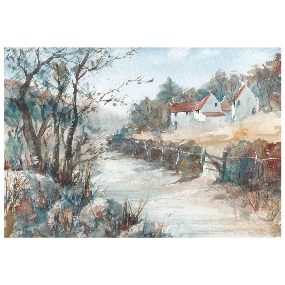 Watercolor studies 4 - My, Watercolor, Drawing, Graphics, Painting, Landscape, Street photography, Longpost