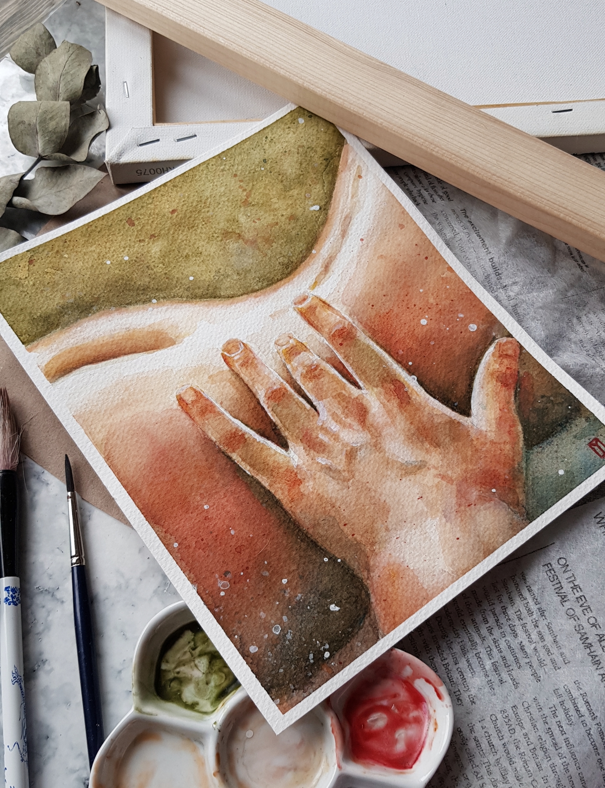 Touch - My, Watercolor, Art, Touch, Drawing, Artist, League of Artists, Longpost