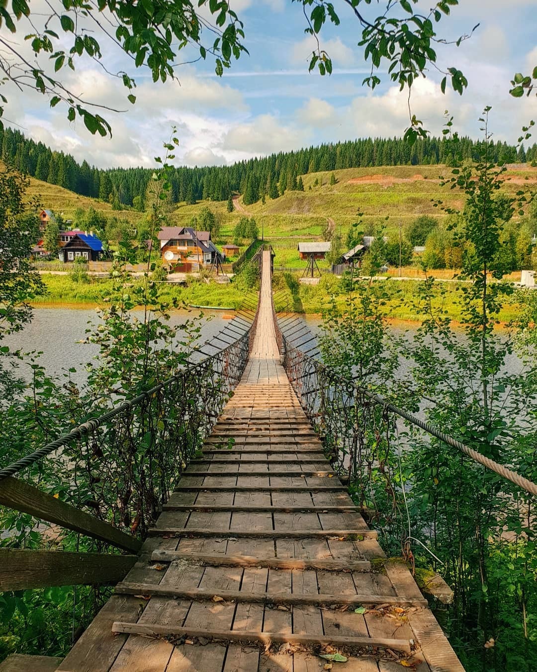 The road to childhood - Bridge, Summer, Ural, The photo