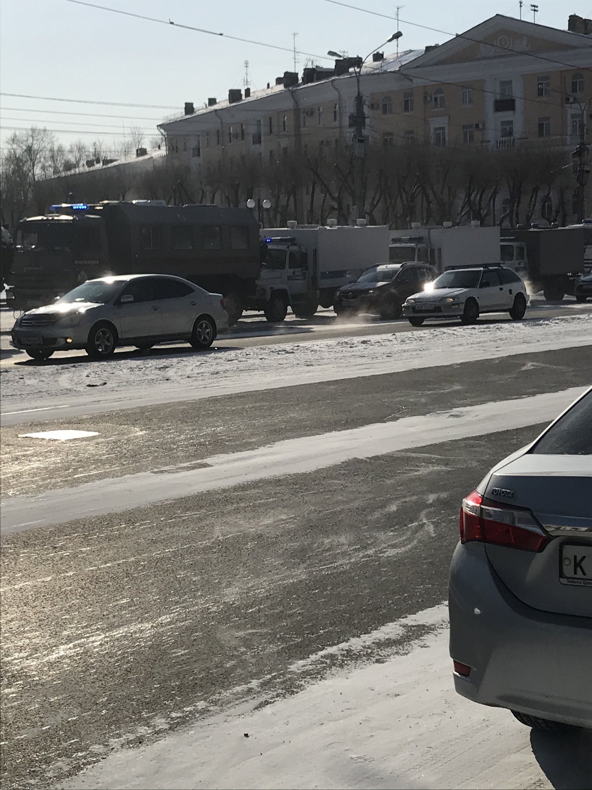 Komsomolsk. The paddy wagons were brought in, but the protesters did not come - My, Rally, Alexey Navalny, Longpost, Politics