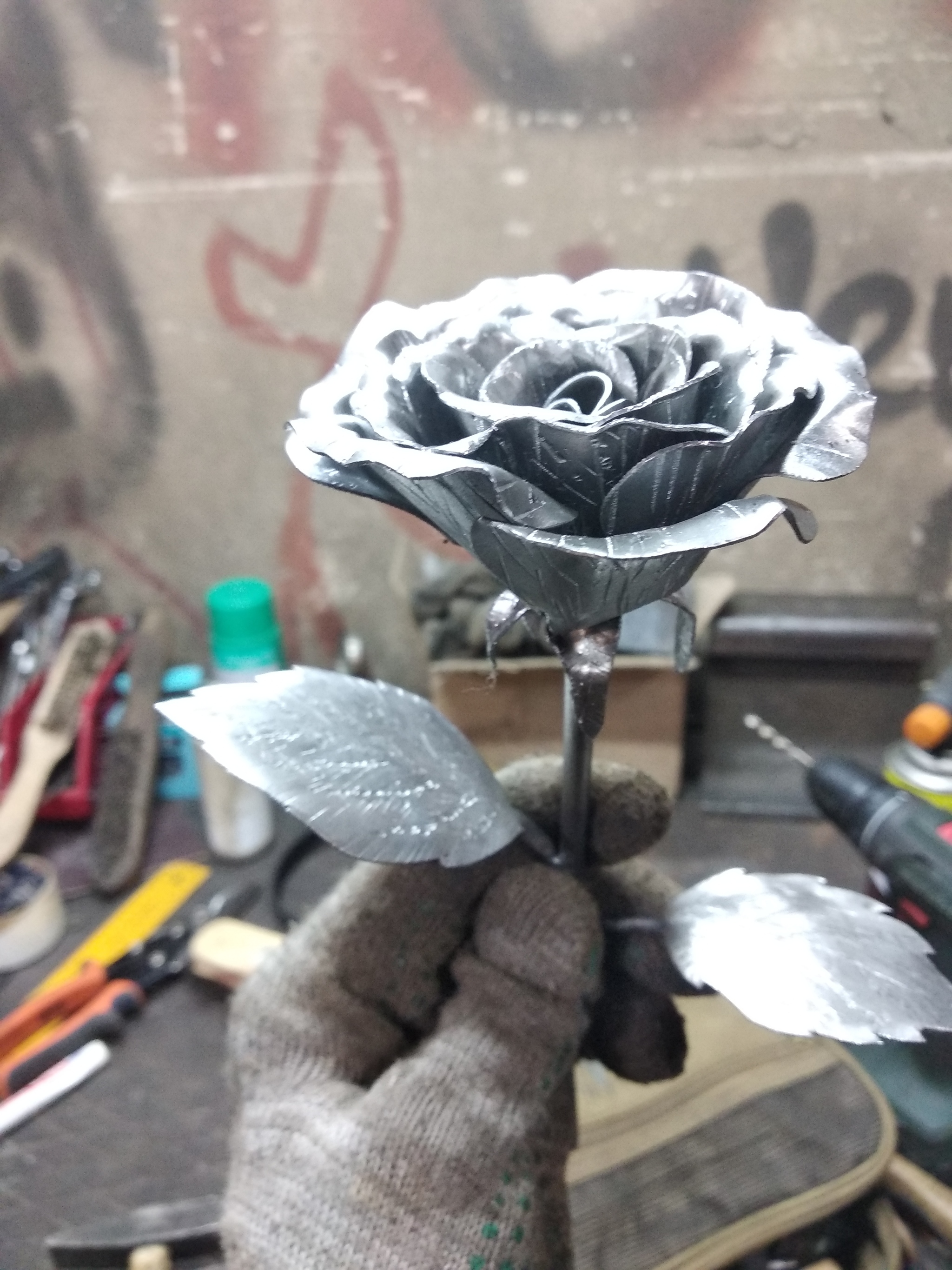 Iron Rose - My, the Rose, Metal, Needlework without process, Homemade, Longpost