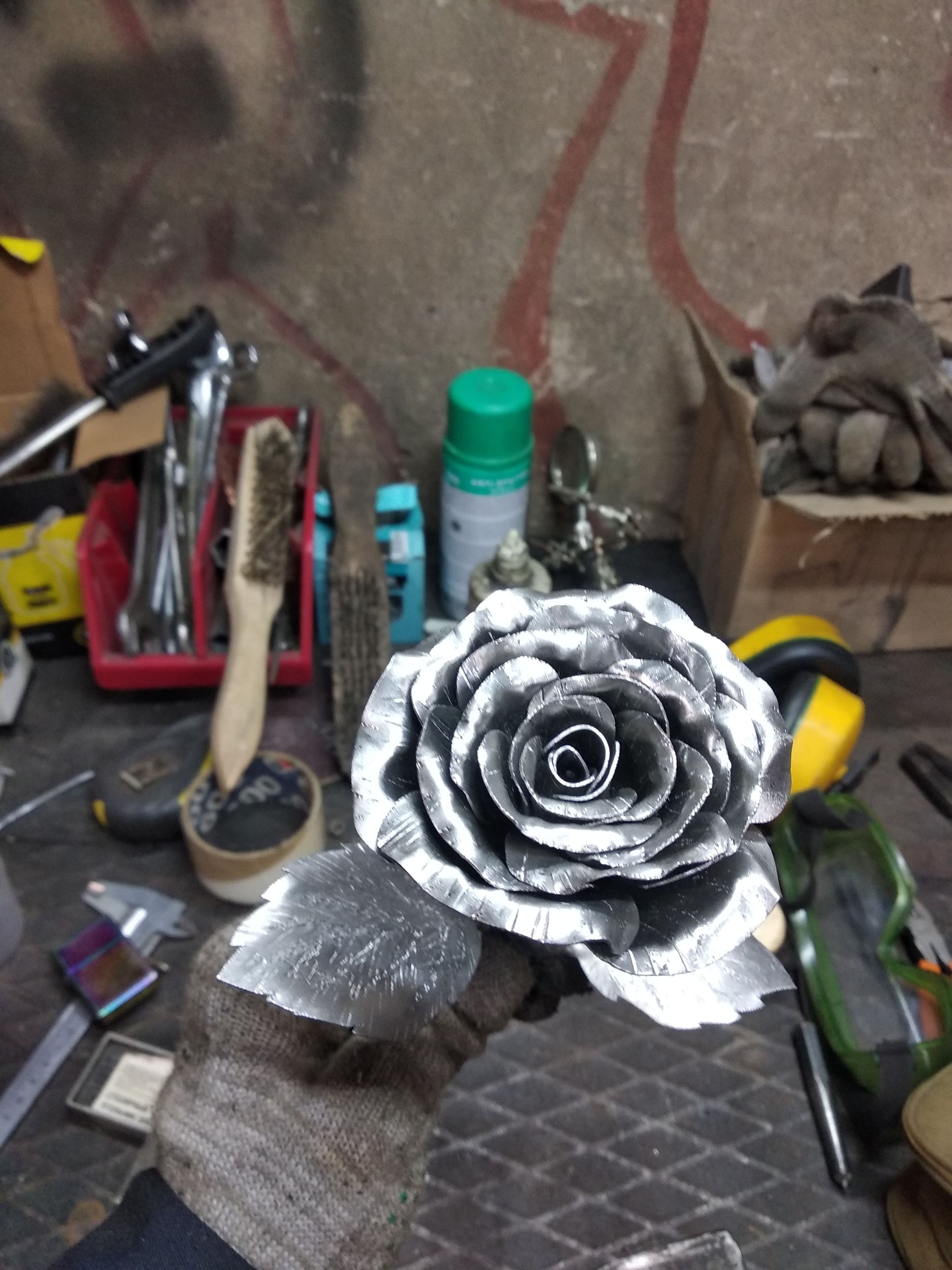 Iron Rose - My, the Rose, Metal, Needlework without process, Homemade, Longpost