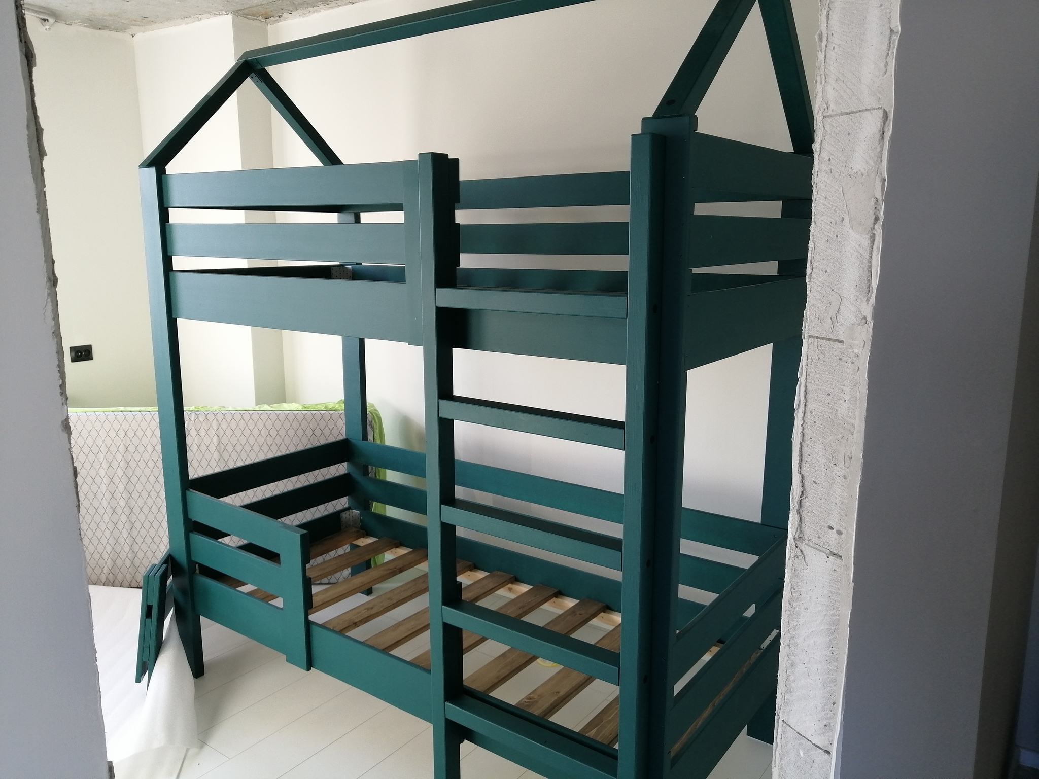 Green bunk bed - My, Hobby, Tree, Woodworking, Wood products, With your own hands, Needlework with process, Longpost, cat