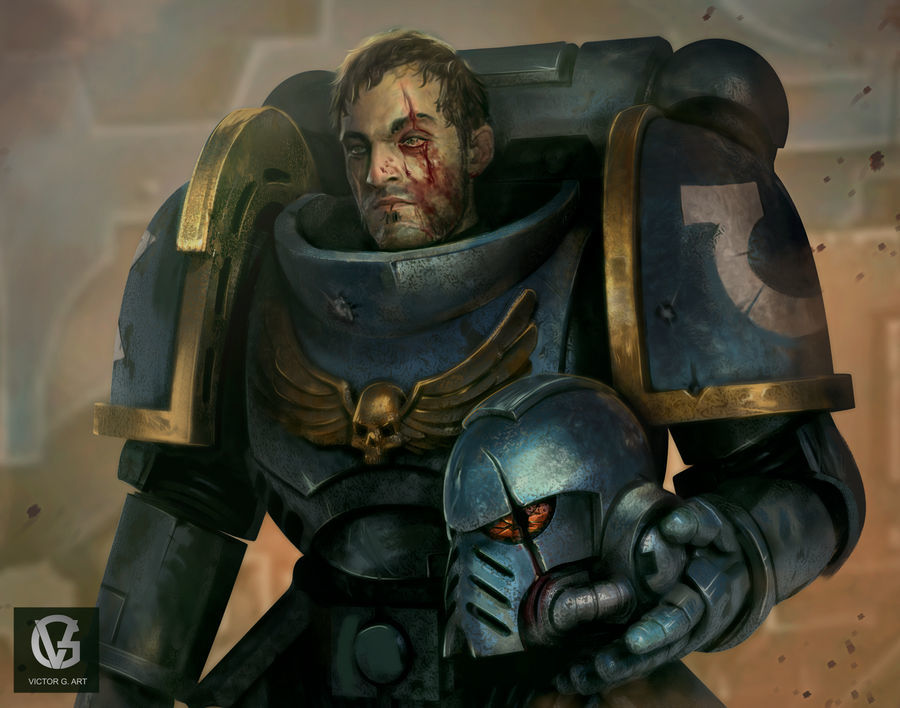 Tired ultramarine - Warhammer 40k, Adeptus Astartes, Art