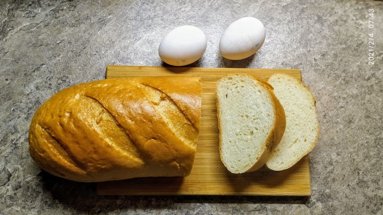 Scrambled eggs in bread - My, Breakfast, Omelette, Longpost