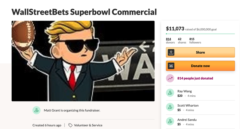 WallStreetBets is going to order Super Bowl advertising for $6,000,000 - Reddit, Stock, Bargaining, Super cup, news