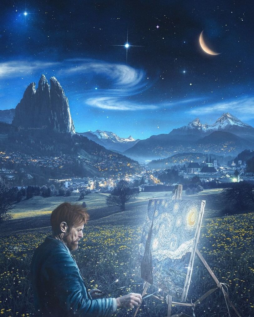 van Gogh - van Gogh, Art, Night, Painting, Van Gogh's Starry Night, Willem Dafoe