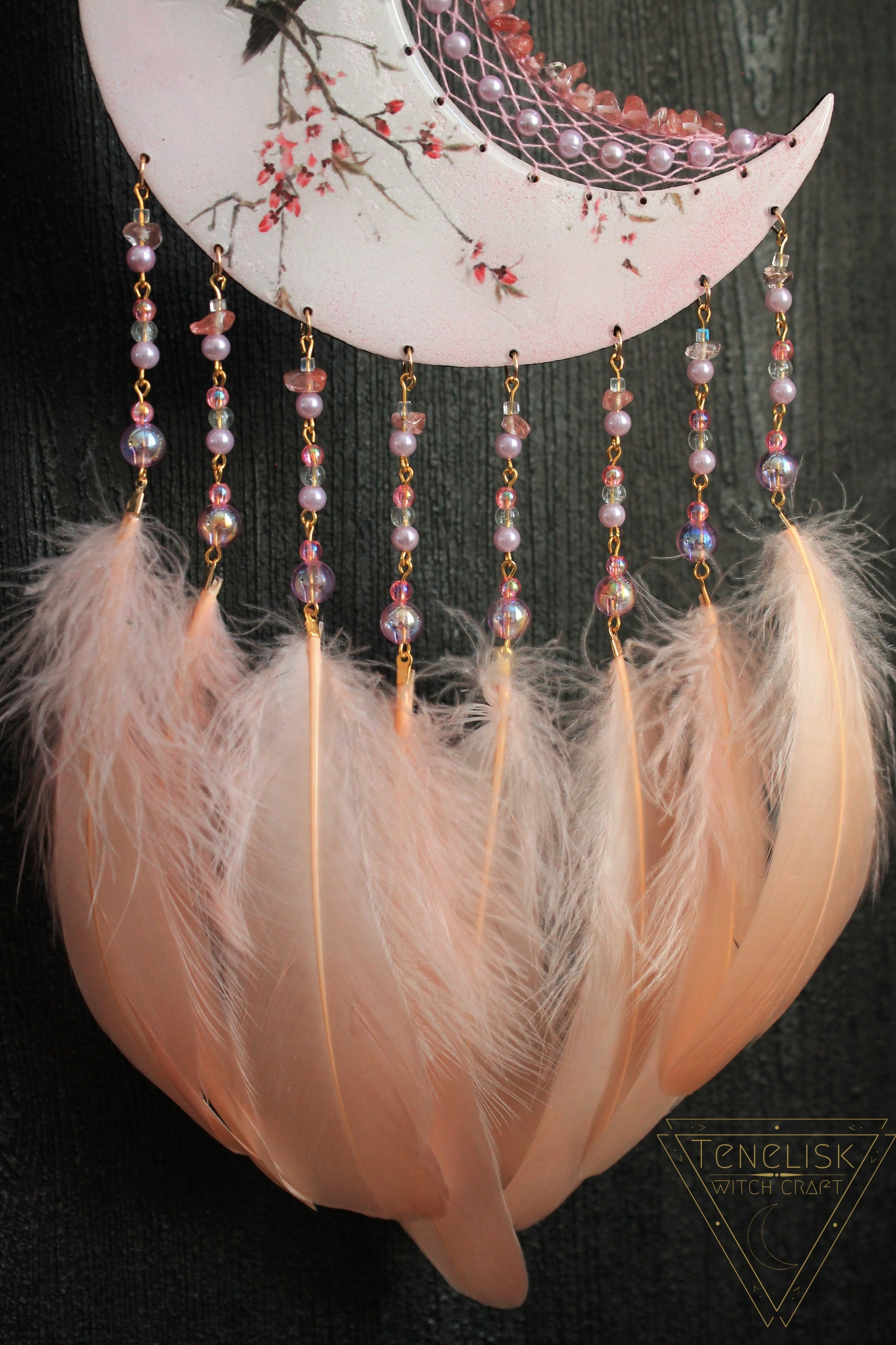 Dreamcatcher: Spring - My, Dreamcatcher, Needlework without process, Handmade, Hobby, Weaving, Needlework, With your own hands, Feathers, Friday tag is mine, Longpost, Spring, Birds