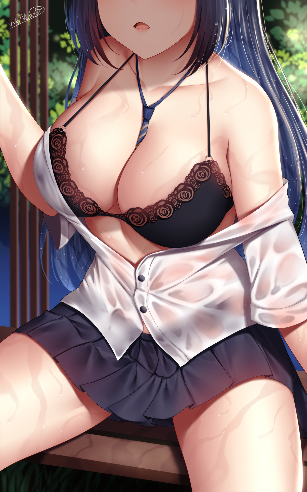 Big Eyes 3 - NSFW, Anime, Anime art, Girls, Erotic, Hand-drawn erotica, Fullness, Boobs, Booty, Azur lane, Genshin impact, Longpost, Stockings, Underwear