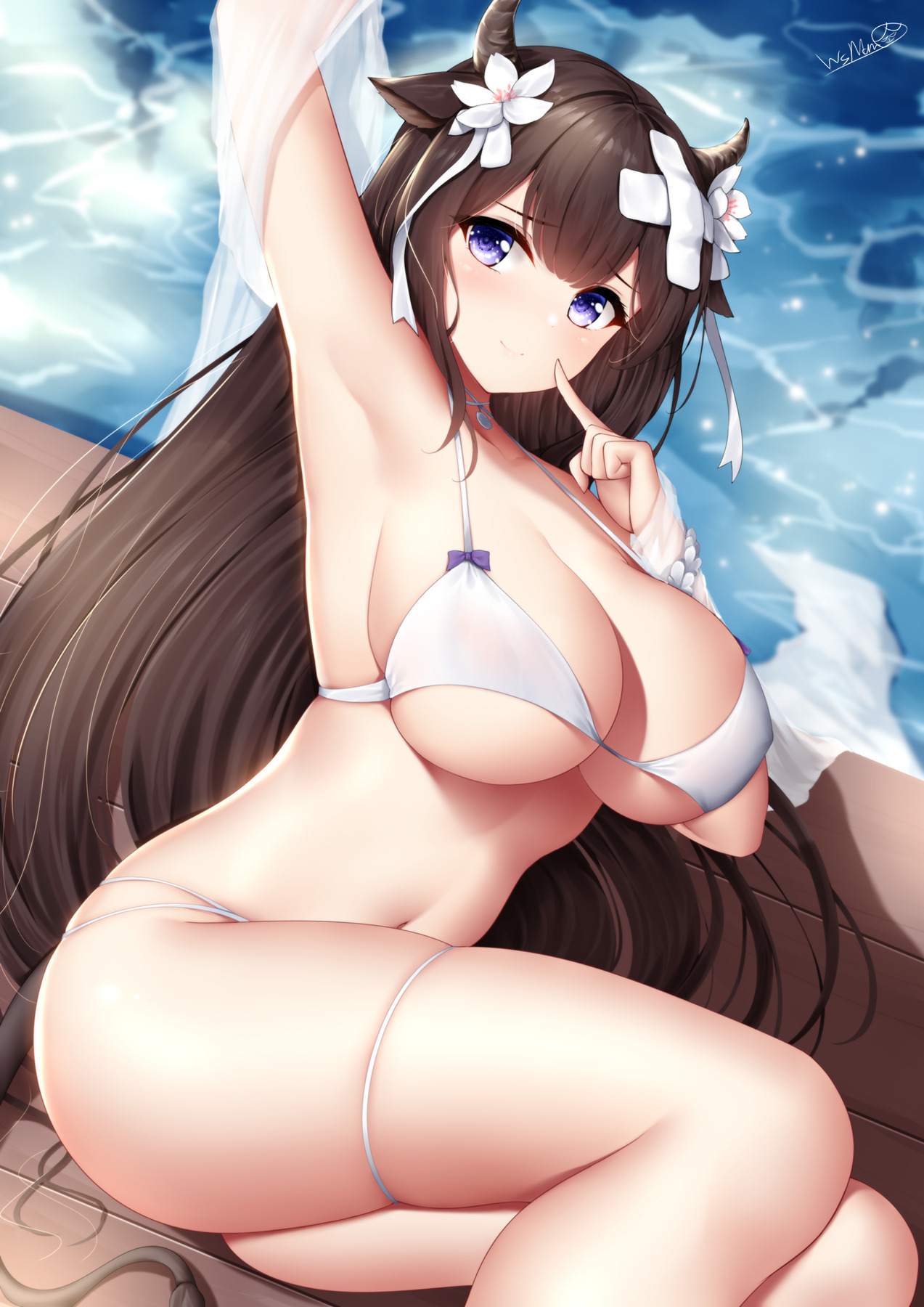 Big Eyes 3 - NSFW, Anime, Anime art, Girls, Erotic, Hand-drawn erotica, Fullness, Boobs, Booty, Azur lane, Genshin impact, Longpost, Stockings, Underwear