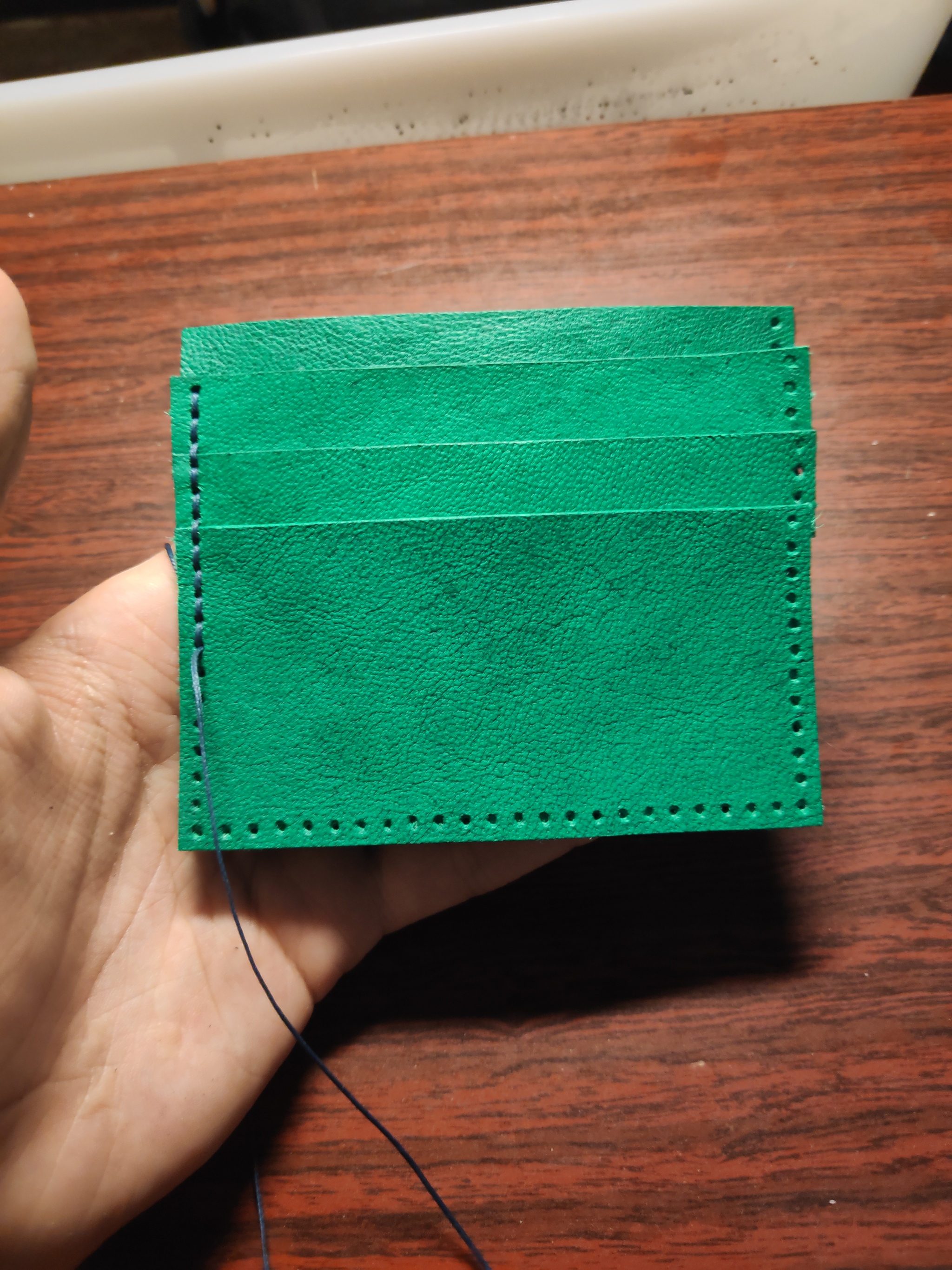 Leather cardholder - My, Leather, Natural leather, Needlework without process, Longpost, Leather products, Leather craft