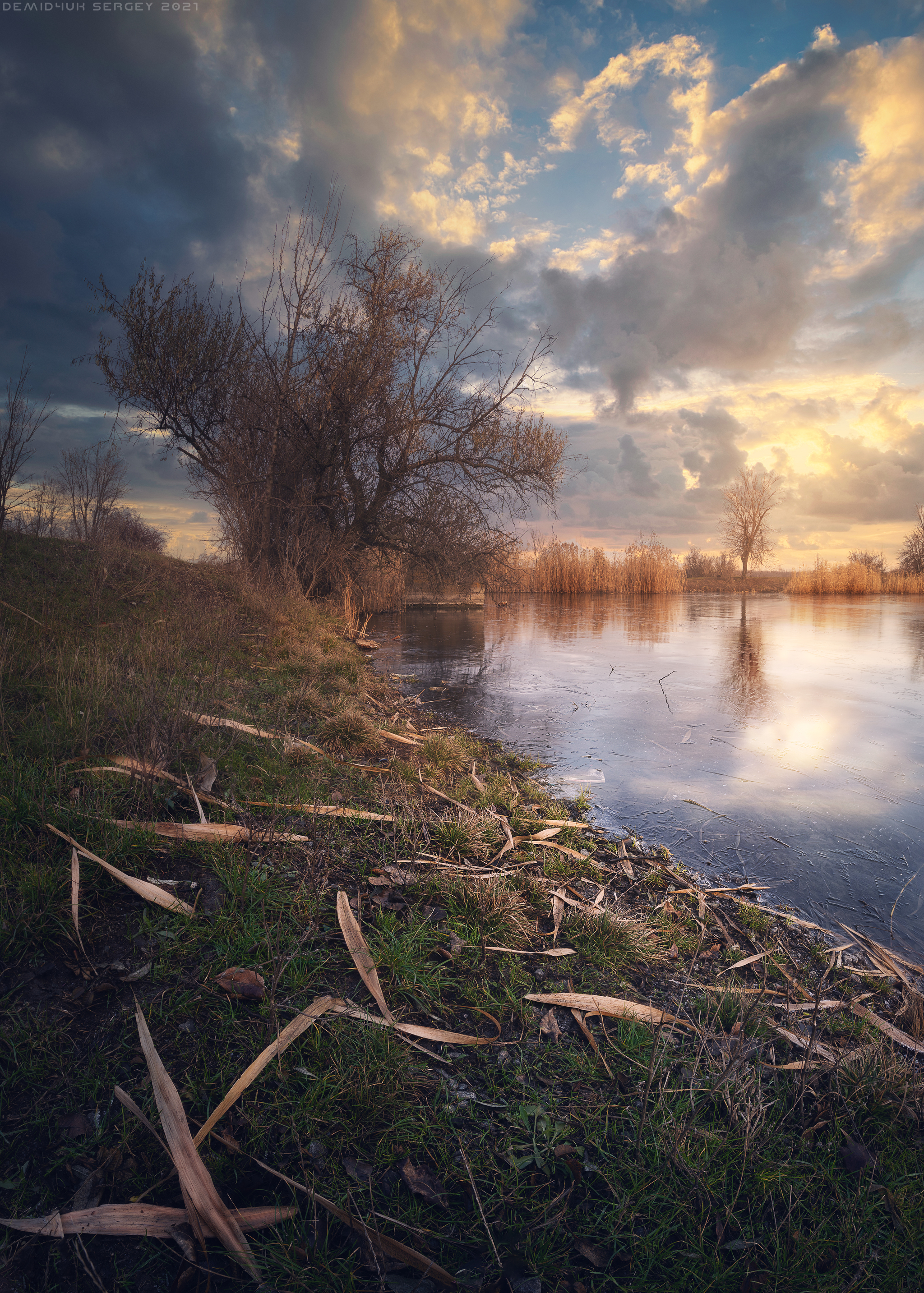 Snowless February) - My, The photo, Landscape, Sky, Панорама, Vertorama, Color, February