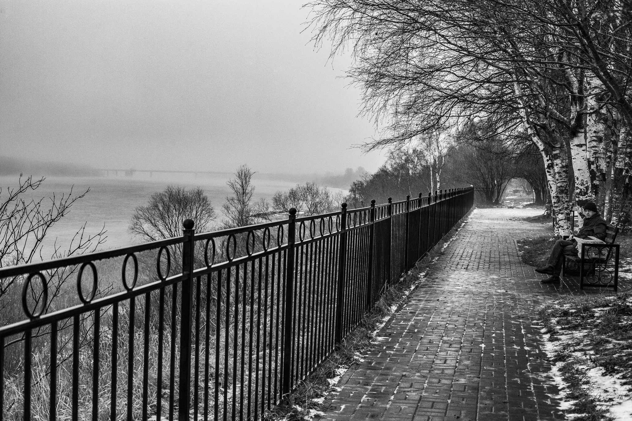 Misty gray - My, The photo, Photographer, Black and white photo, Town, The street, Landscape, Street photography, Black and white, Longpost