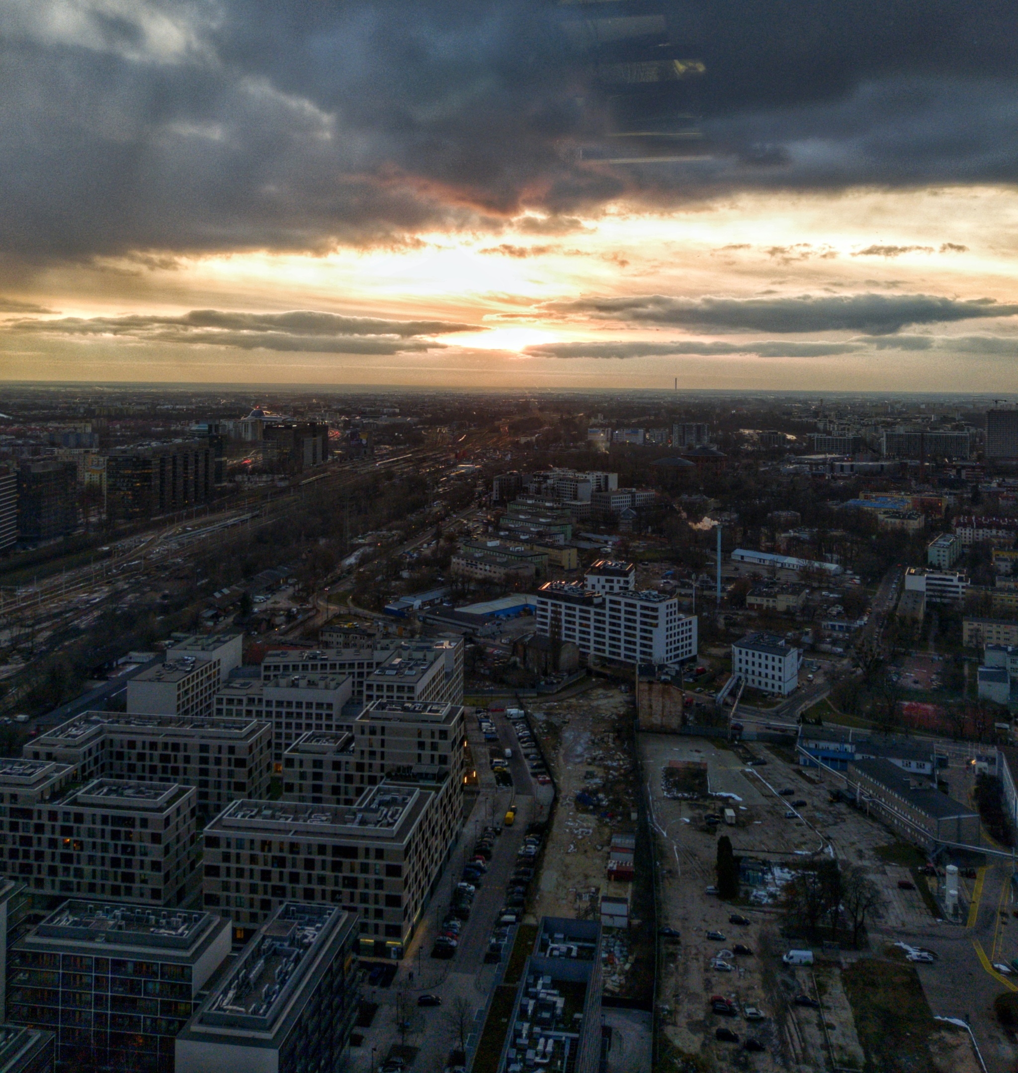 И снова фотки с высоты - Моё, Мобильная фотография, Варшава, Высотки, Ночь, Длиннопост