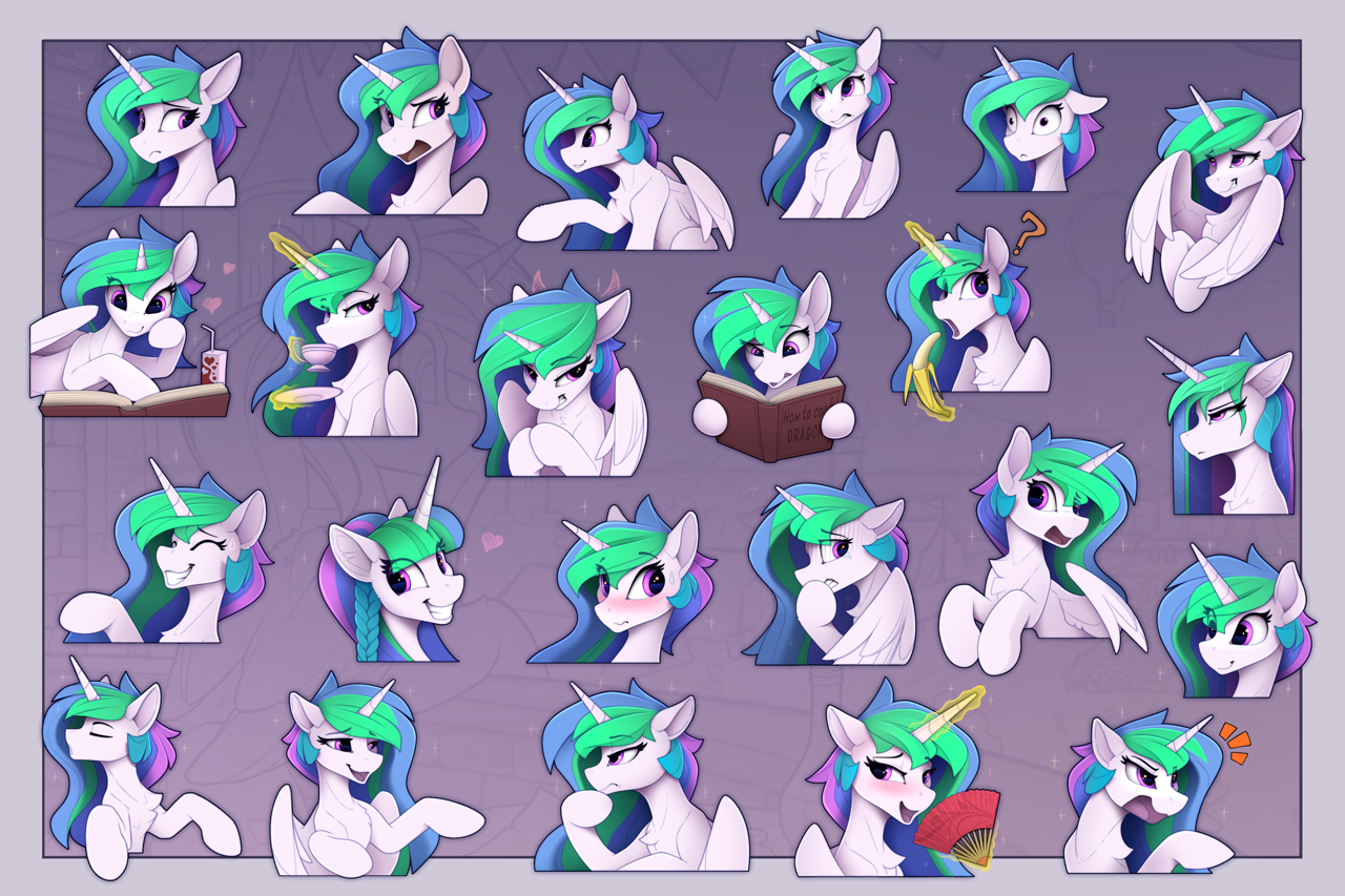 Too Many Princesses - My little pony, Princess celestia, Stickers, Yakovlev-Vad