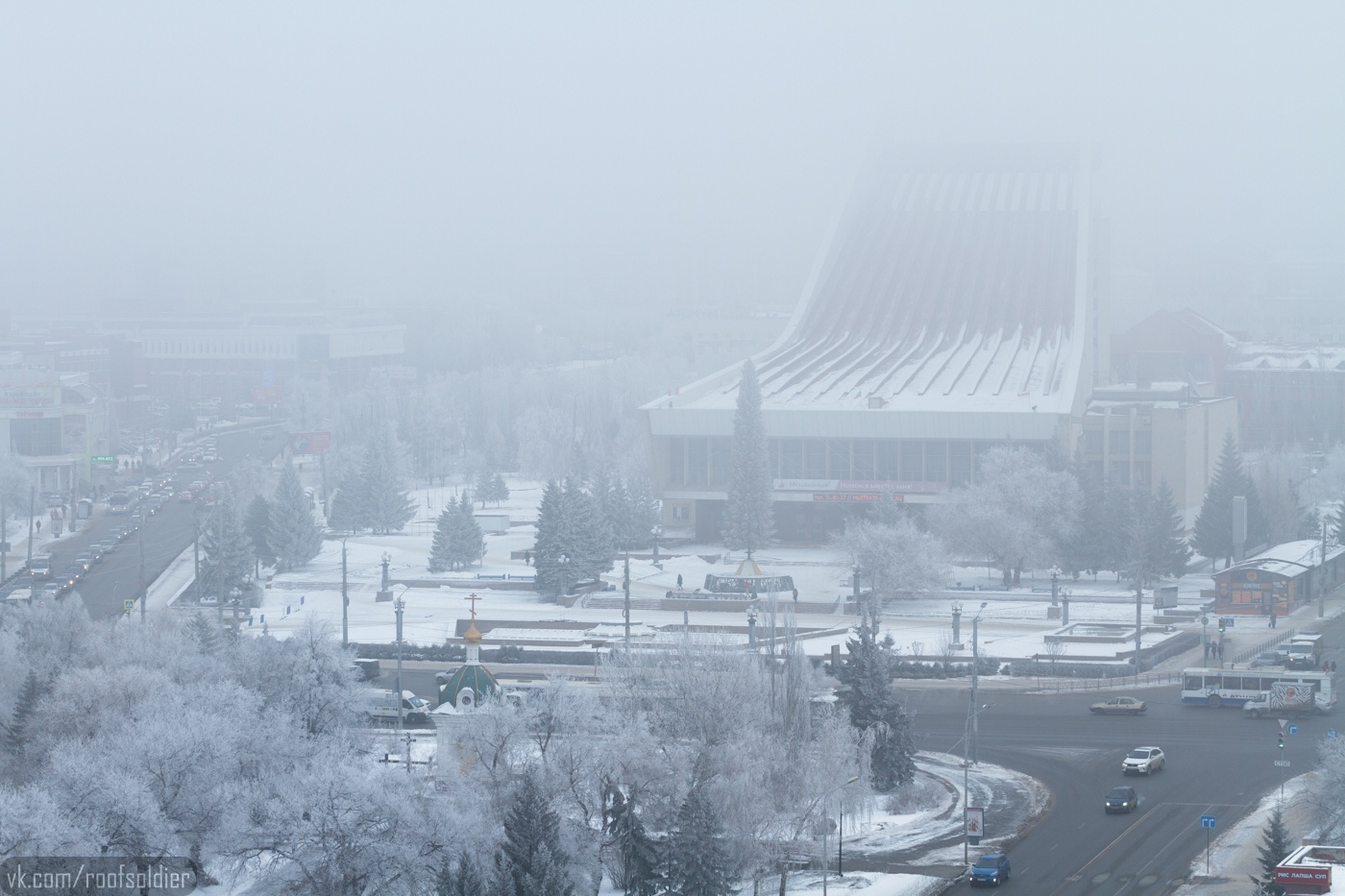 A walk through winter Omsk. Frost and fog - My, Omsk, Russia, The photo, Photographer, Alexey Golubev, Street photography, Landscape, Architecture, Winter, Siberia, Frost, Church, Temple, Orthodoxy, Longpost