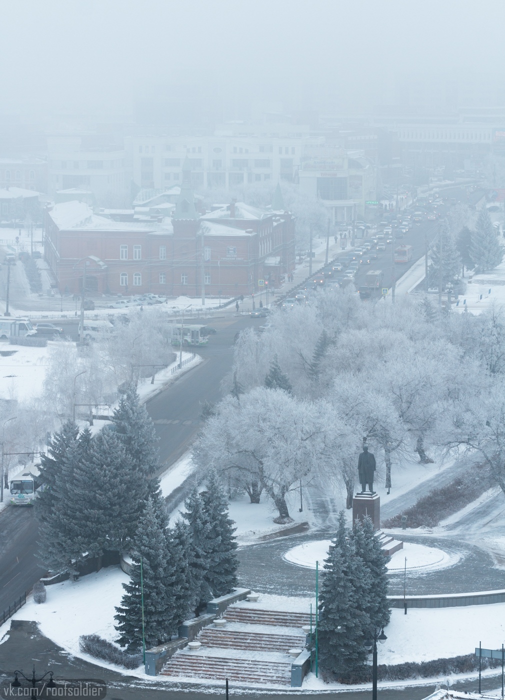 A walk through winter Omsk. Frost and fog - My, Omsk, Russia, The photo, Photographer, Alexey Golubev, Street photography, Landscape, Architecture, Winter, Siberia, Frost, Church, Temple, Orthodoxy, Longpost