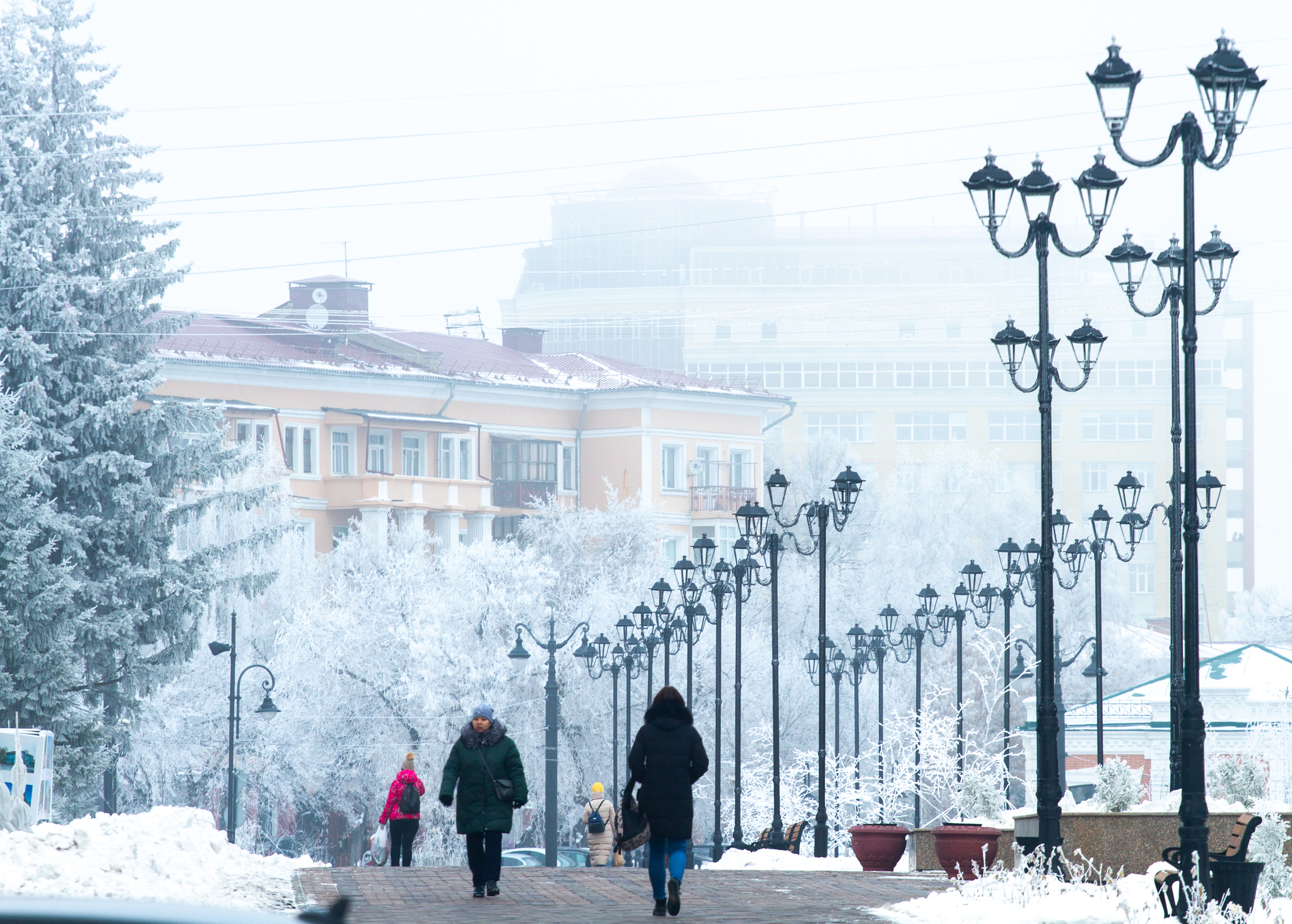 A walk through winter Omsk. Frost and fog - My, Omsk, Russia, The photo, Photographer, Alexey Golubev, Street photography, Landscape, Architecture, Winter, Siberia, Frost, Church, Temple, Orthodoxy, Longpost