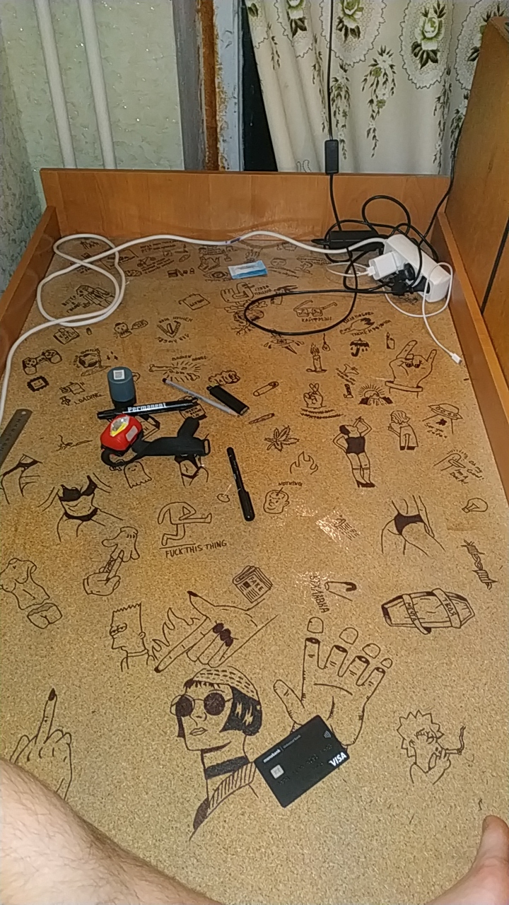 Dorm creativity - My, Dormitory, Drawing, Vandalism, Creation, Longpost