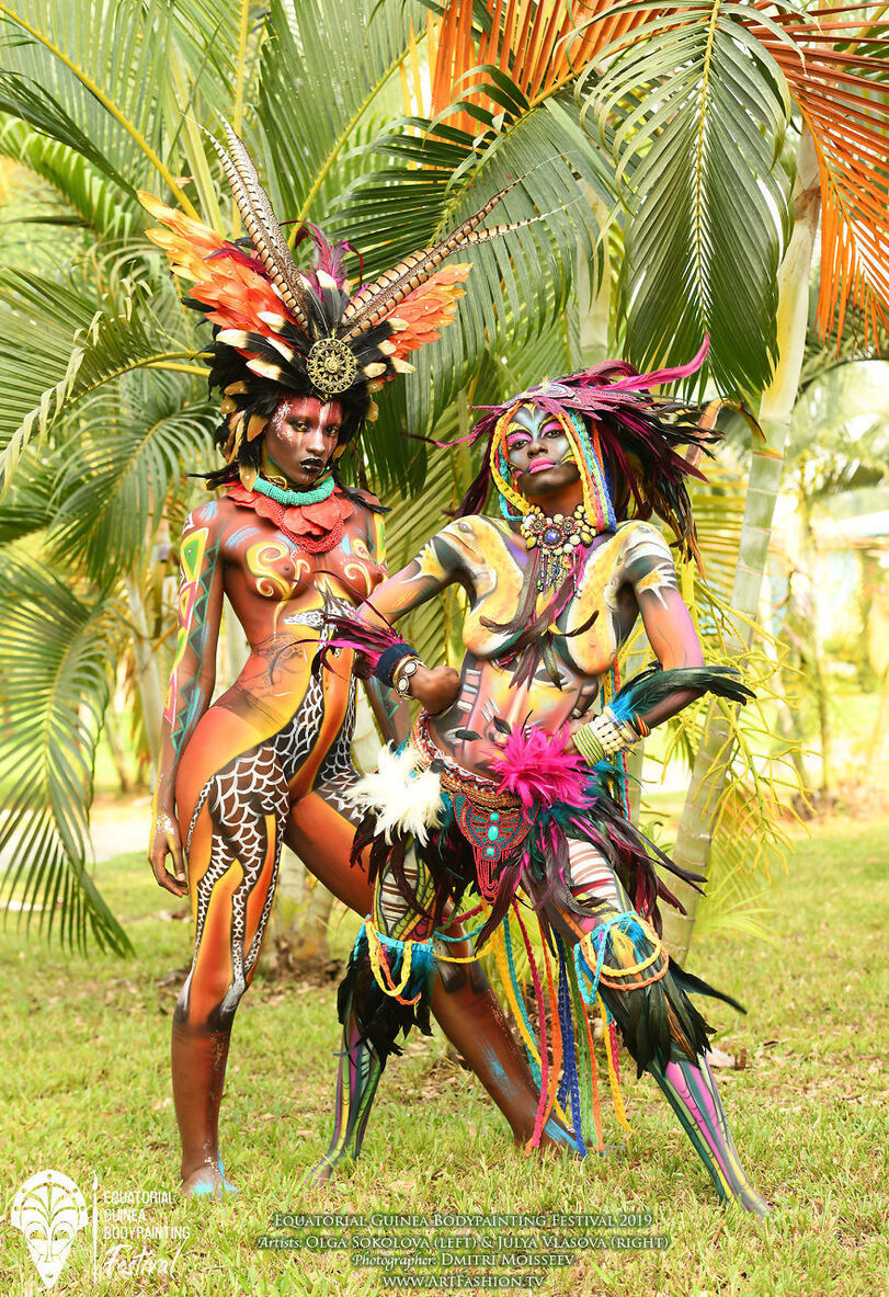 Photos from the Equatorial Guinea Bodypainting Festival - NSFW, Erotic, Girls, Bodypainting, The festival, Equatorial Guinea, Longpost