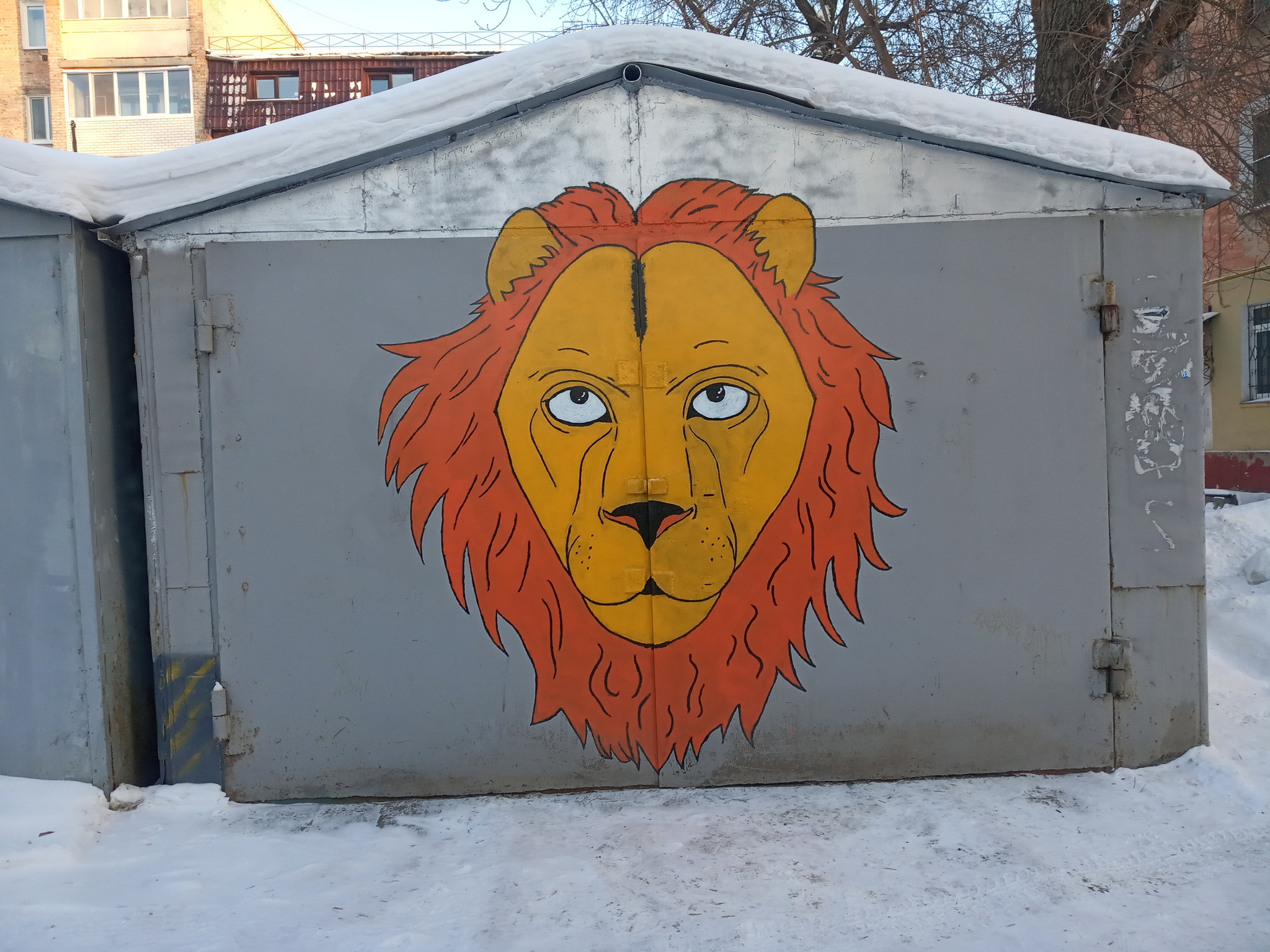 The keeper - My, Garage Art, a lion, Daub, Art, Street art