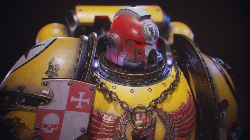 Imperial Fist sergeant - Warhammer 40k, Wh Art, 3D, Imperial fists, Space Marine, Longpost