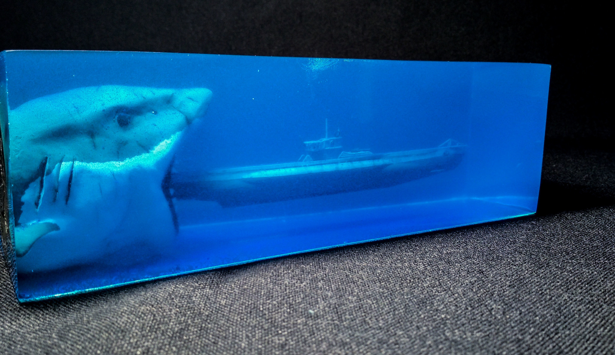 Diorama. On foreign territory - My, Diorama, Prefabricated model, Video, Epoxy resin, Submarine, Shark, Megalodon, Hunter, Stand modeling, Longpost