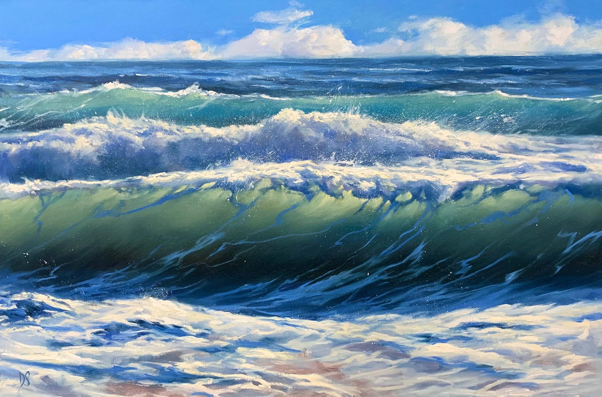 Works by Dmitry Sirenko - Art, Oil painting, Sea, Storm, Wave, Water, Longpost