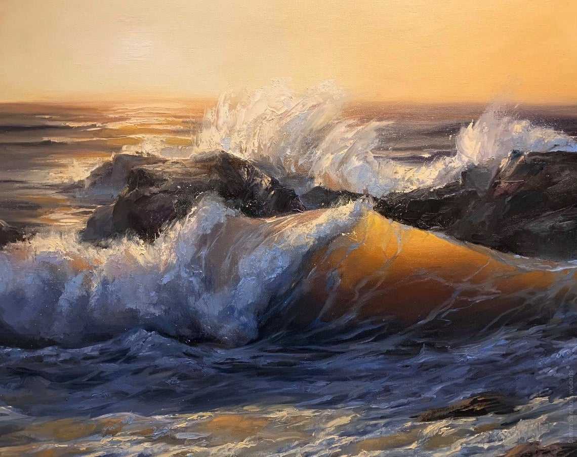 Works by Dmitry Sirenko - Art, Oil painting, Sea, Storm, Wave, Water, Longpost