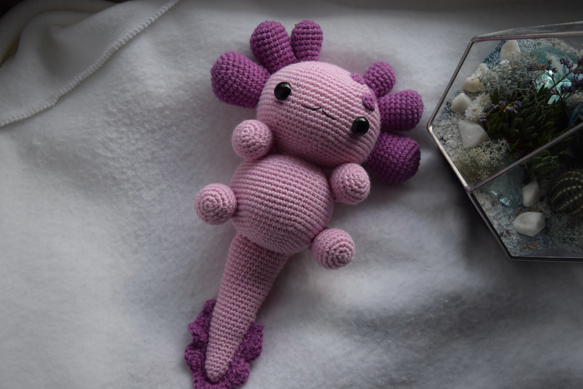 Knitted Axolotl - My, Crochet, Knitted toys, Amigurumi, Needlework without process, With your own hands, Axolotl, Longpost