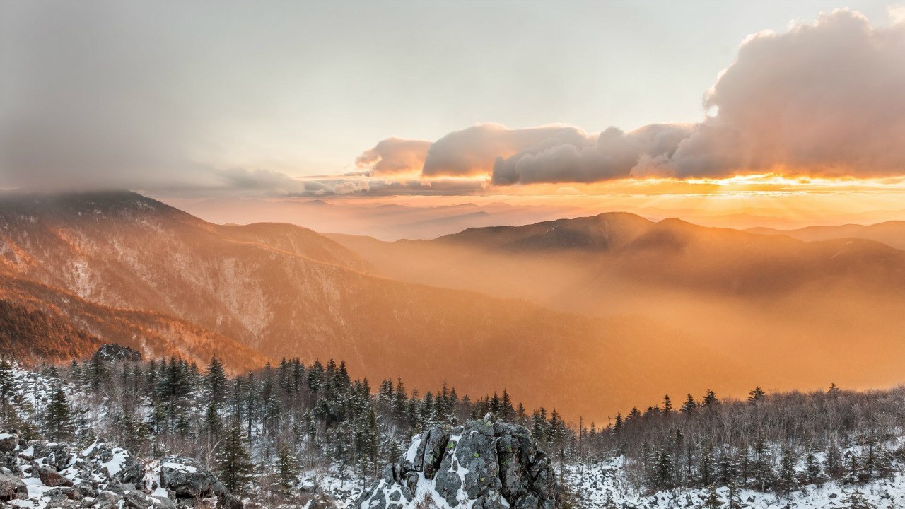 Dawn in the mountains - My, The photo, Tourism, Landscape, The mountains, dawn, Winter, Primorsky Krai, Дальний Восток, Mat